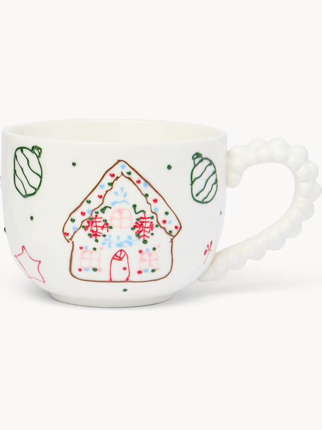 Tazza da colazione in porcellana motivo villaggio di Natale