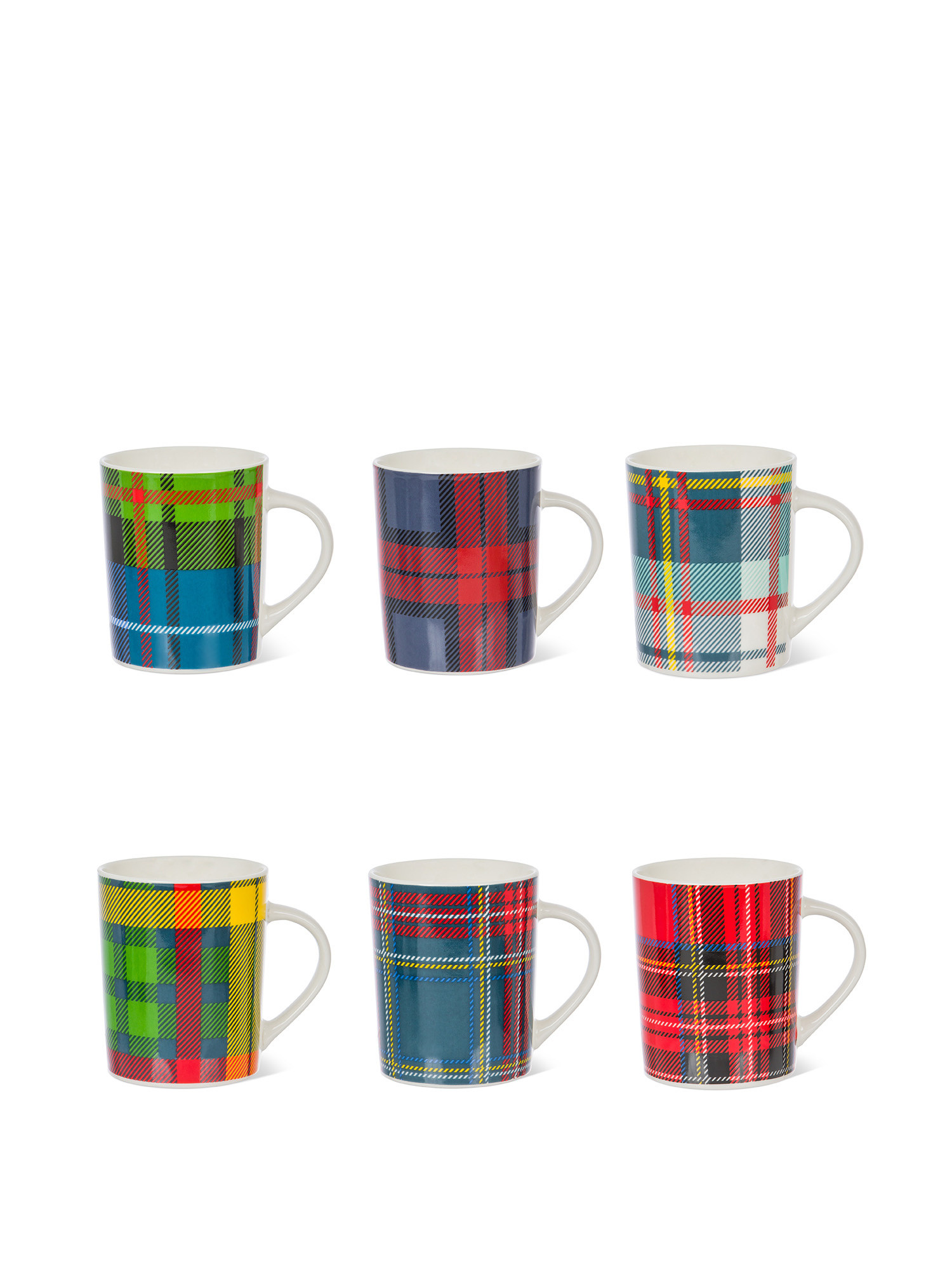 Porcelain tartan mug, Multicolor, large image number 0