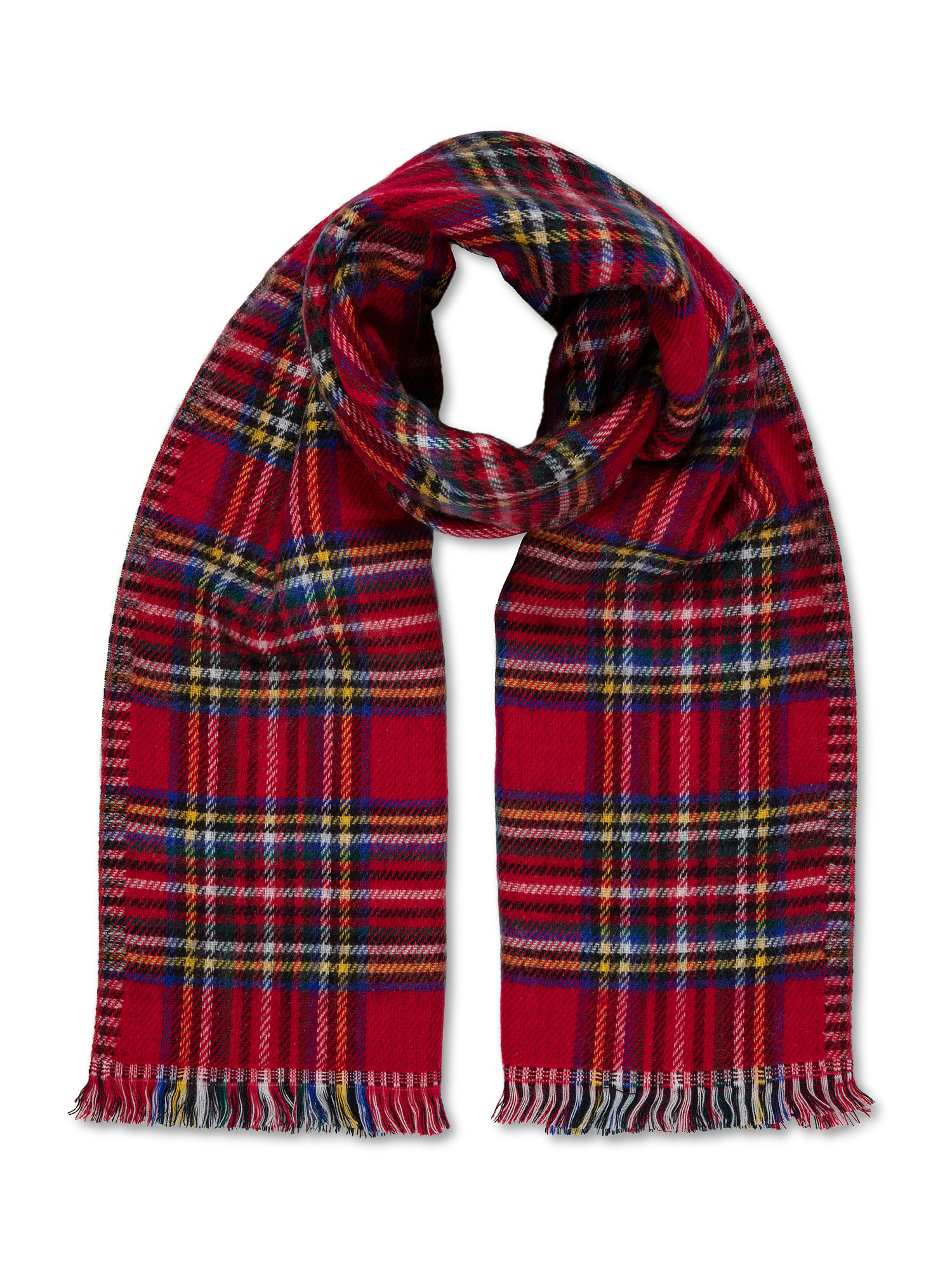 Checked scarf, Red, large image number 0