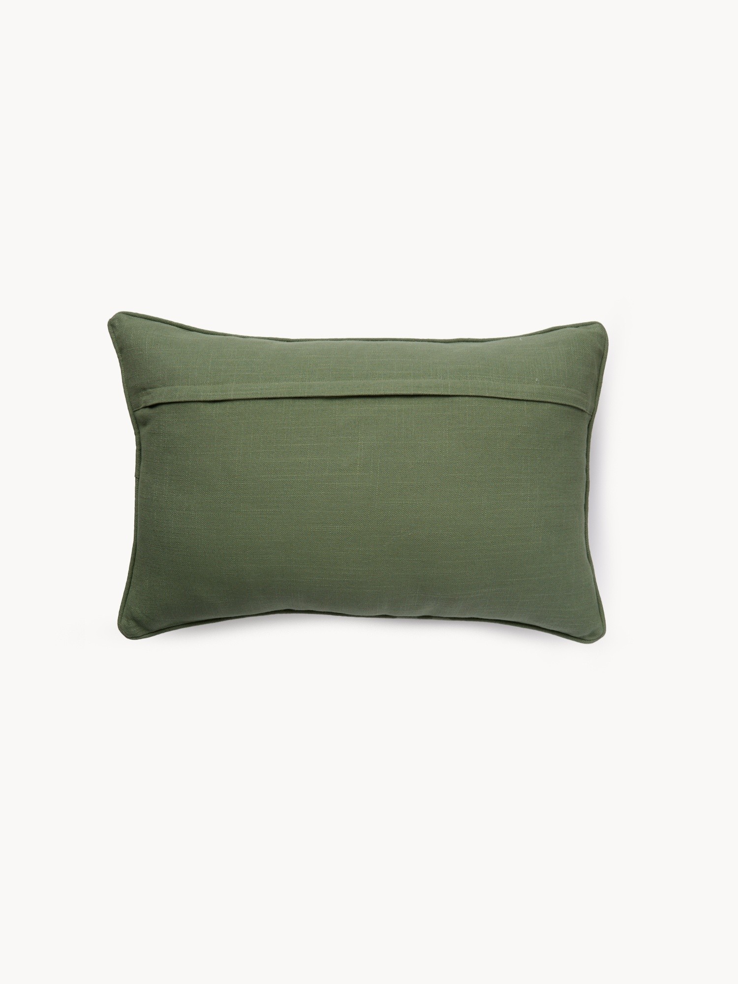 Home embroidered cushion 35x55cm, Verde/Oro, large image number 0