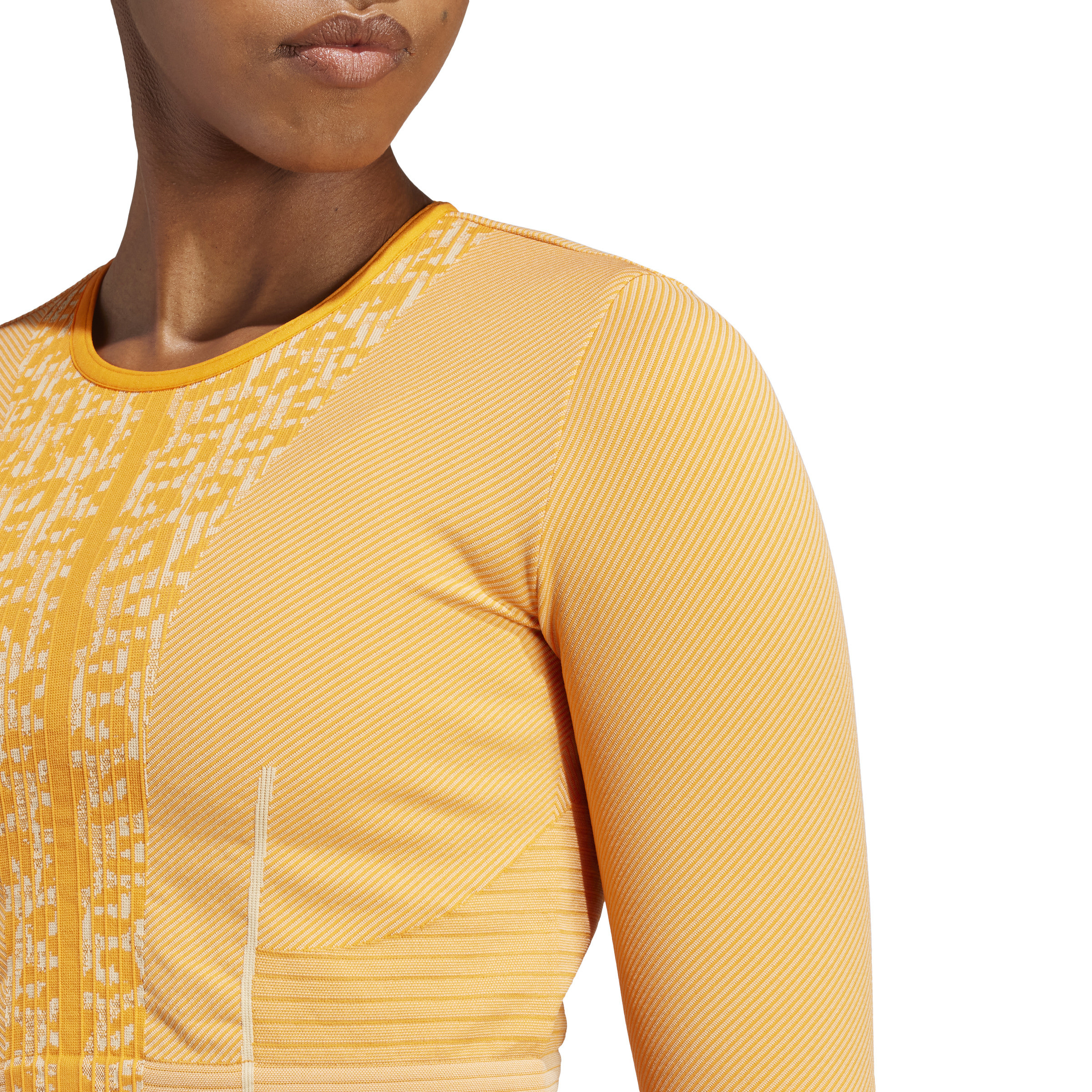 Adidas by Stella McCartney - TrueStrength Seamless Long Sleeve Yoga Top, Orange, large image number 6