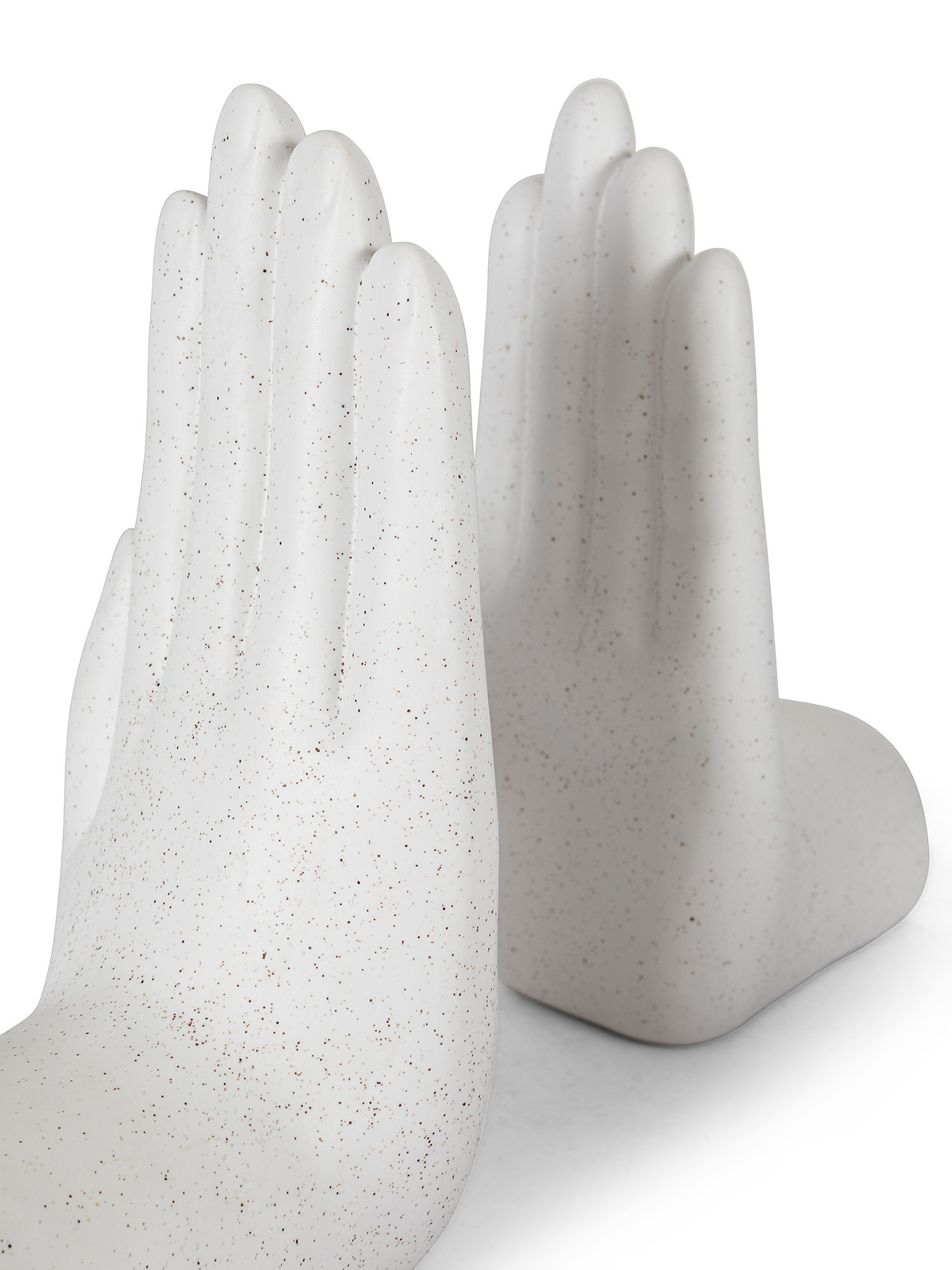 Fermalibri mani in porcellana opaca, Bianco, large image number 1
