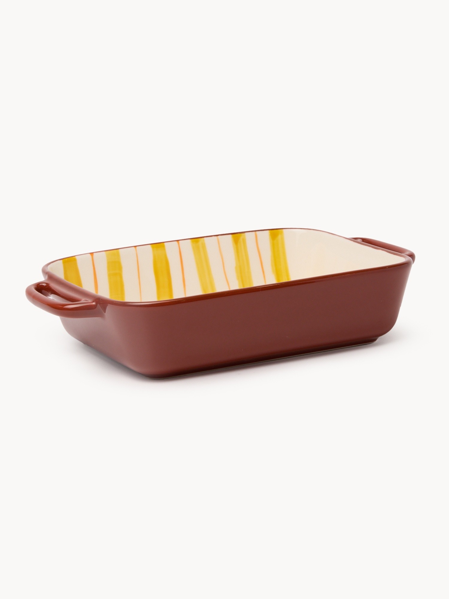 Ceramic baking dish with handles, Yellow, large image number 0