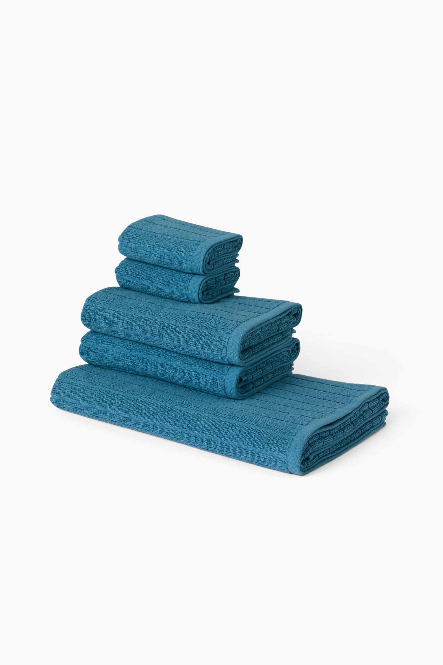 Set of 5 Pure Cotton Towels - Discounted Price, Light Blue, large image number 0
