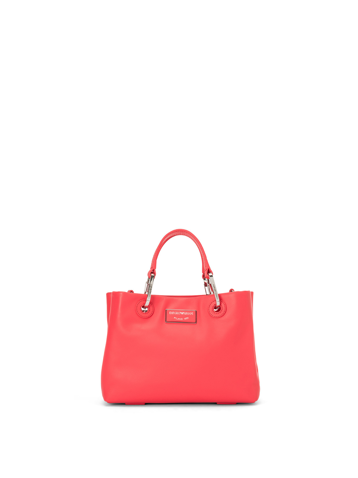 Emporio Armani - Shopper bag in pelle ecologica, Rosso, large image number 0