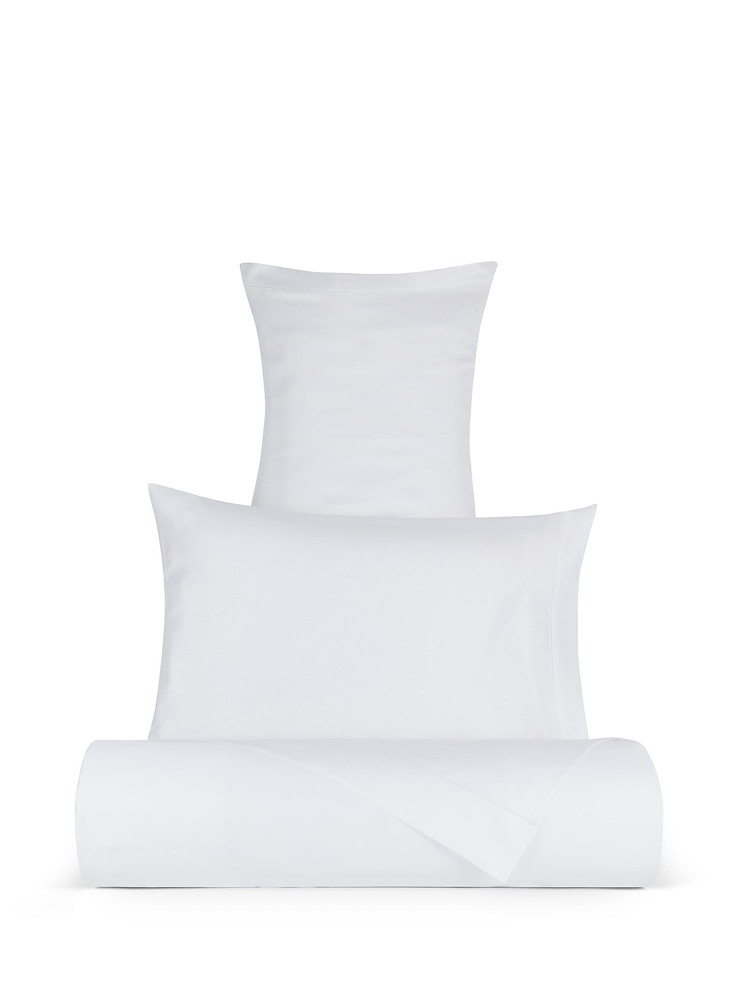Flat sheet in Egyptian cotton satin Portofino, White, large image number 0