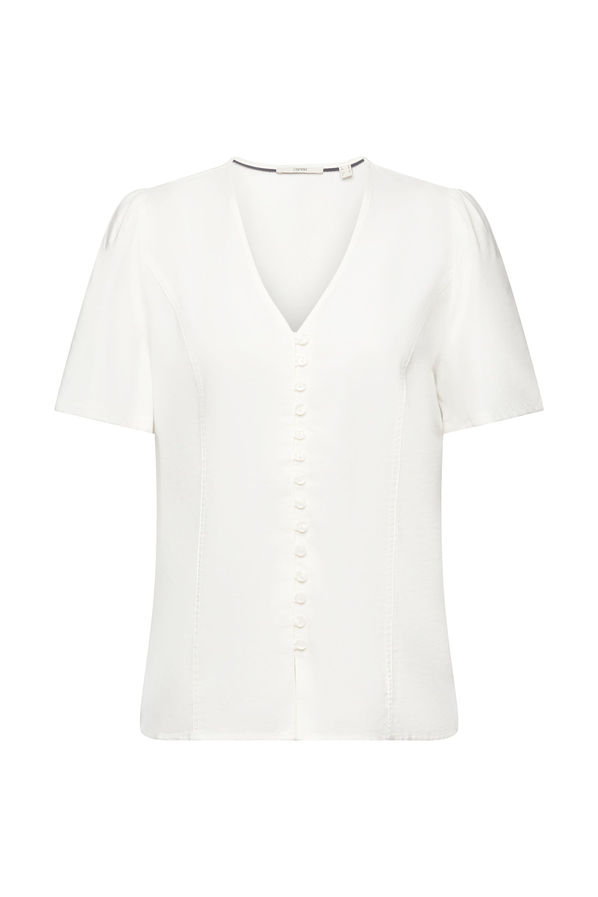Esprit - V-neck blouse, White, large image number 0