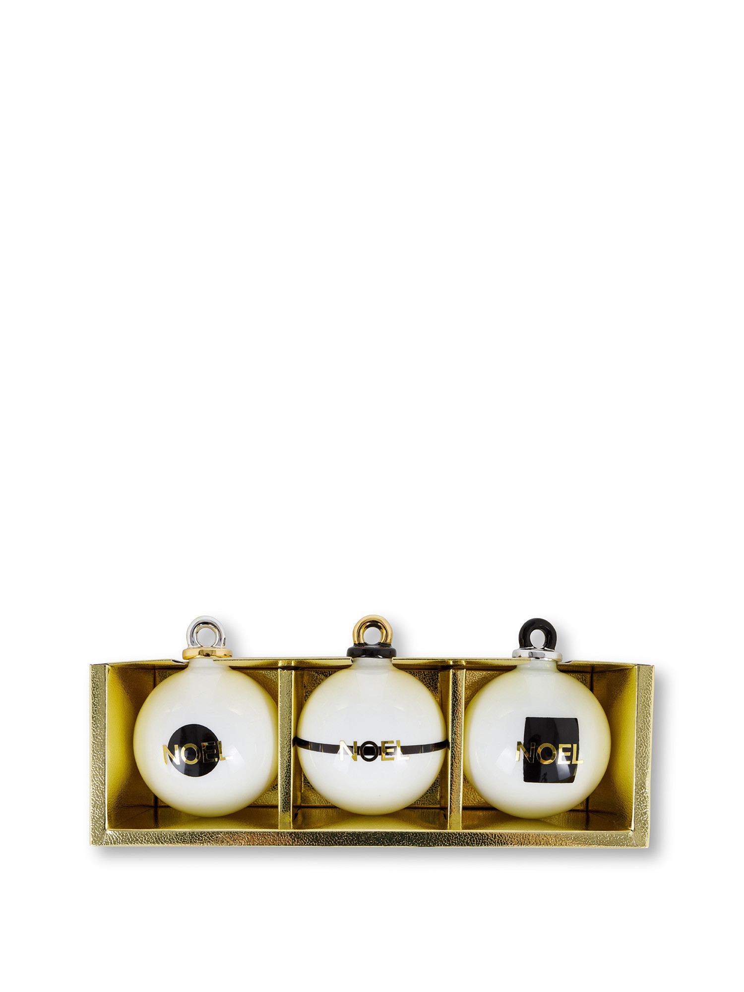 Box di 3 palline di vetro, Bianco, large image number 0