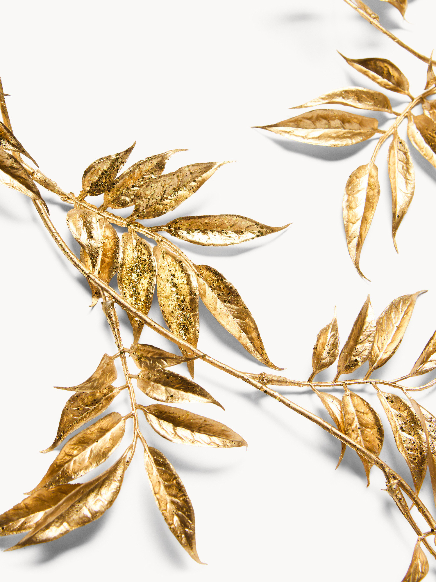 Ghirlanda con foglie dorate, Oro, large image number 1