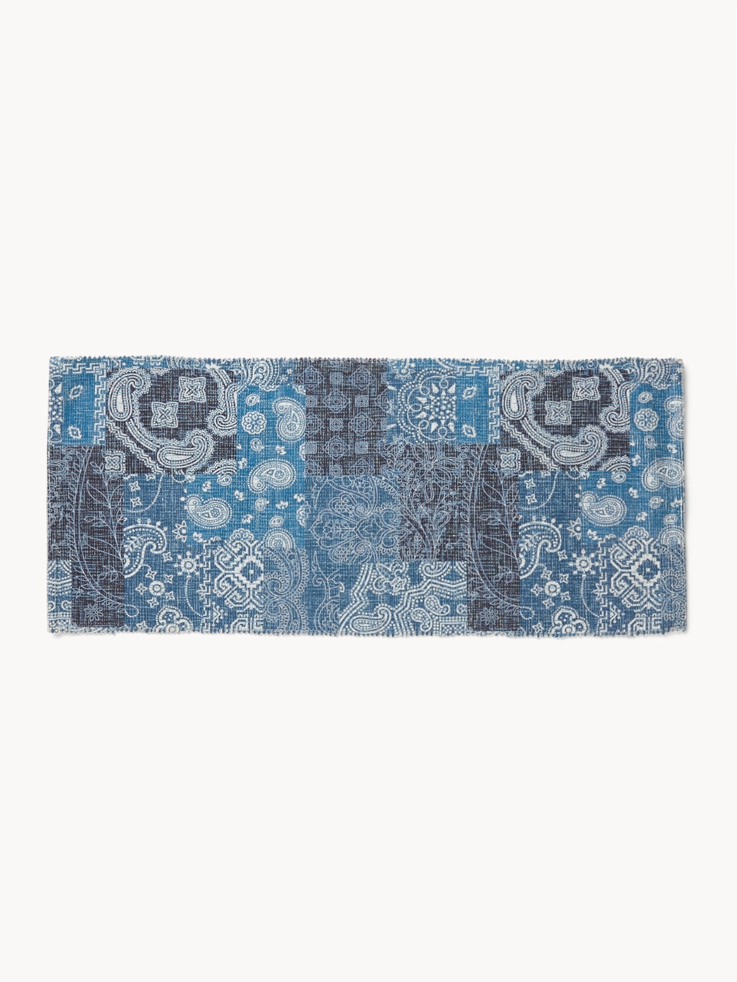 Chenille Kitchen Mat with Bandana Print - Discounted Price, Blue, large image number 0