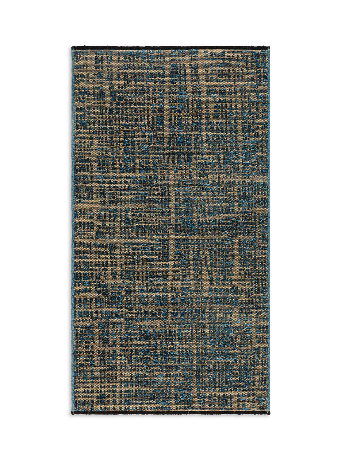 Tappeto in cotone e juta, Blu, large image number 0