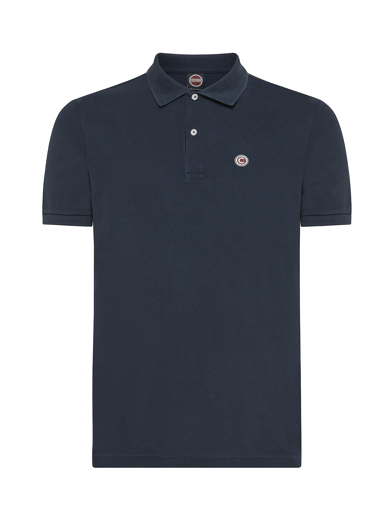 Colmar - Short-sleeved polo shirt in piqué cotton, Dark Blue, large image number 0