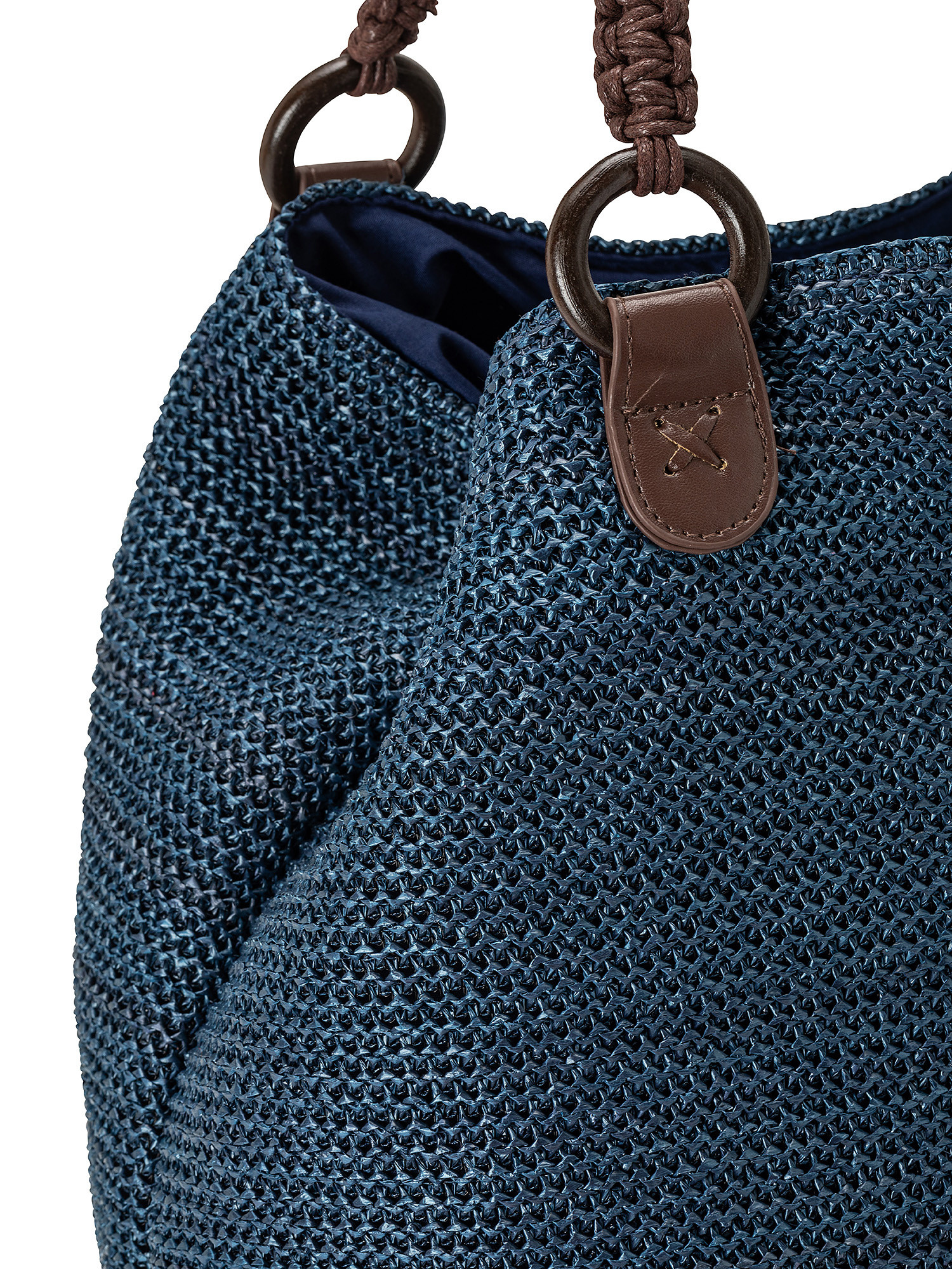 Shopping bag effetto paglia, Blu, large image number 2