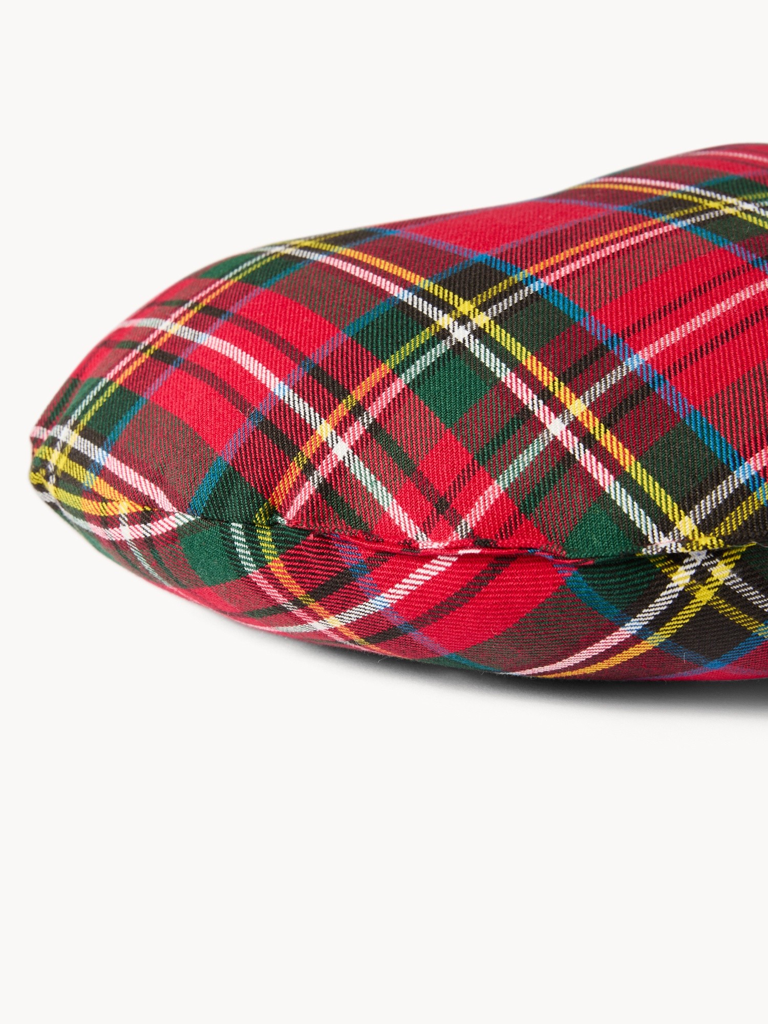 Heart-shaped cushion with tartan pattern, Red, large image number 1