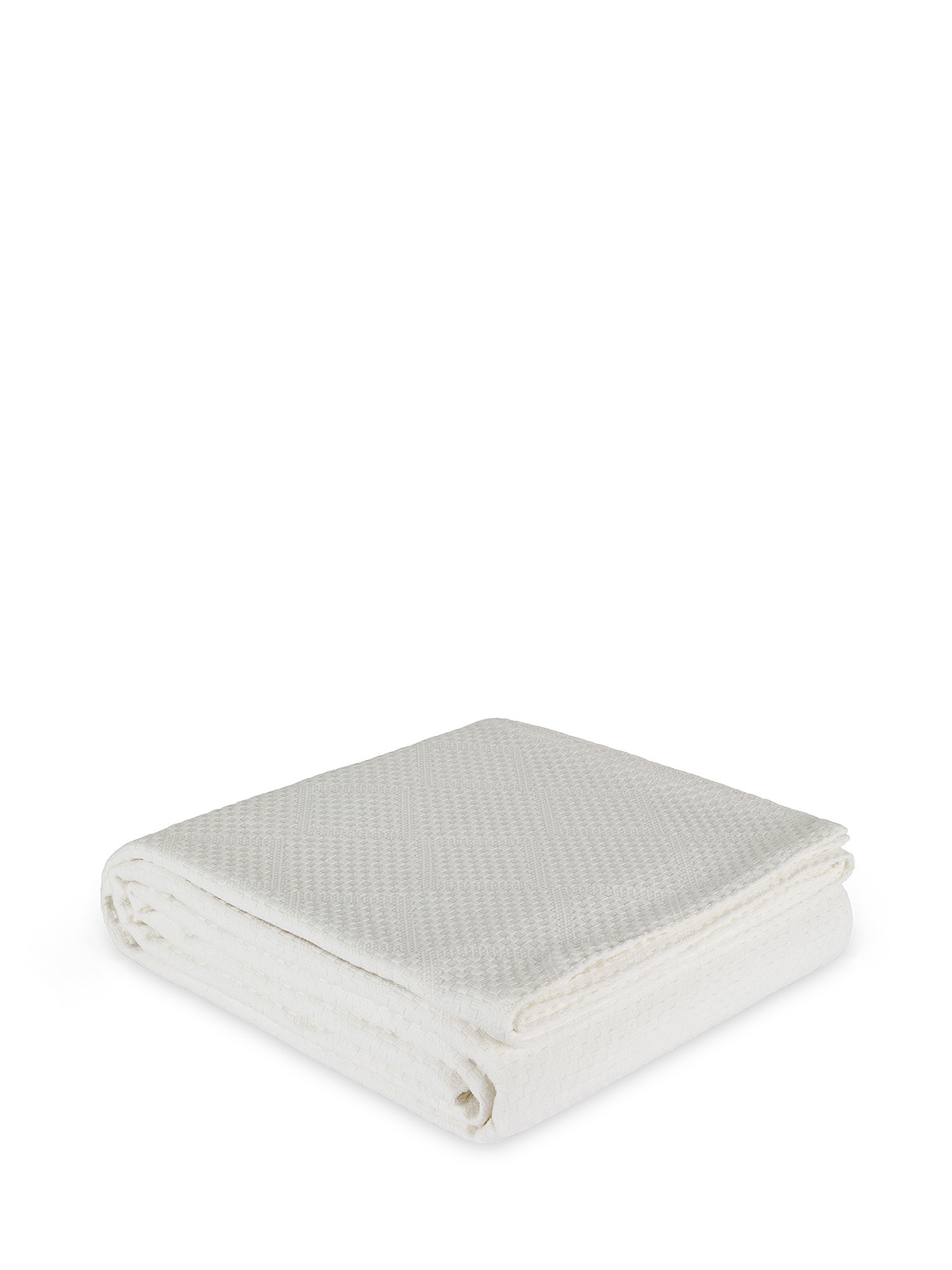 Solid color 100% cotton bedspread, White, large image number 0