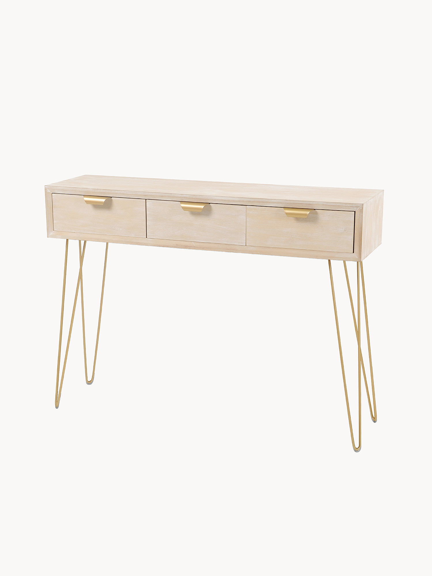 Secretaire Console Table with 3 Drawers, Light Beige, large image number 0