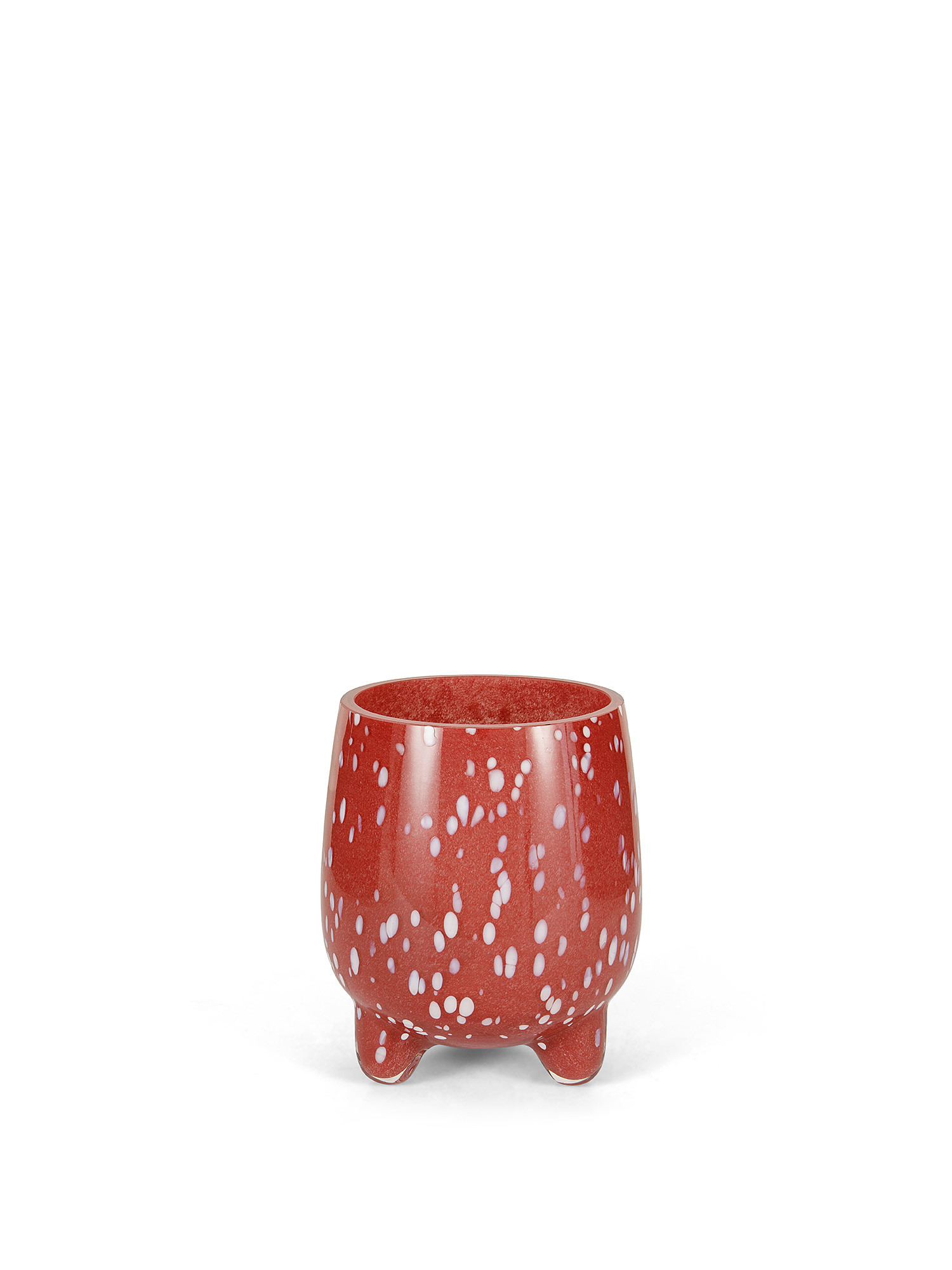 Colored paste glass vase, Red, large image number 0