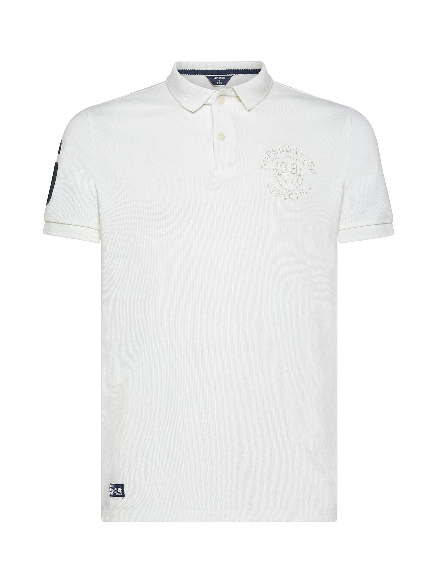 Polo shirt with embroidered graphics, White Ivory, large image number 0