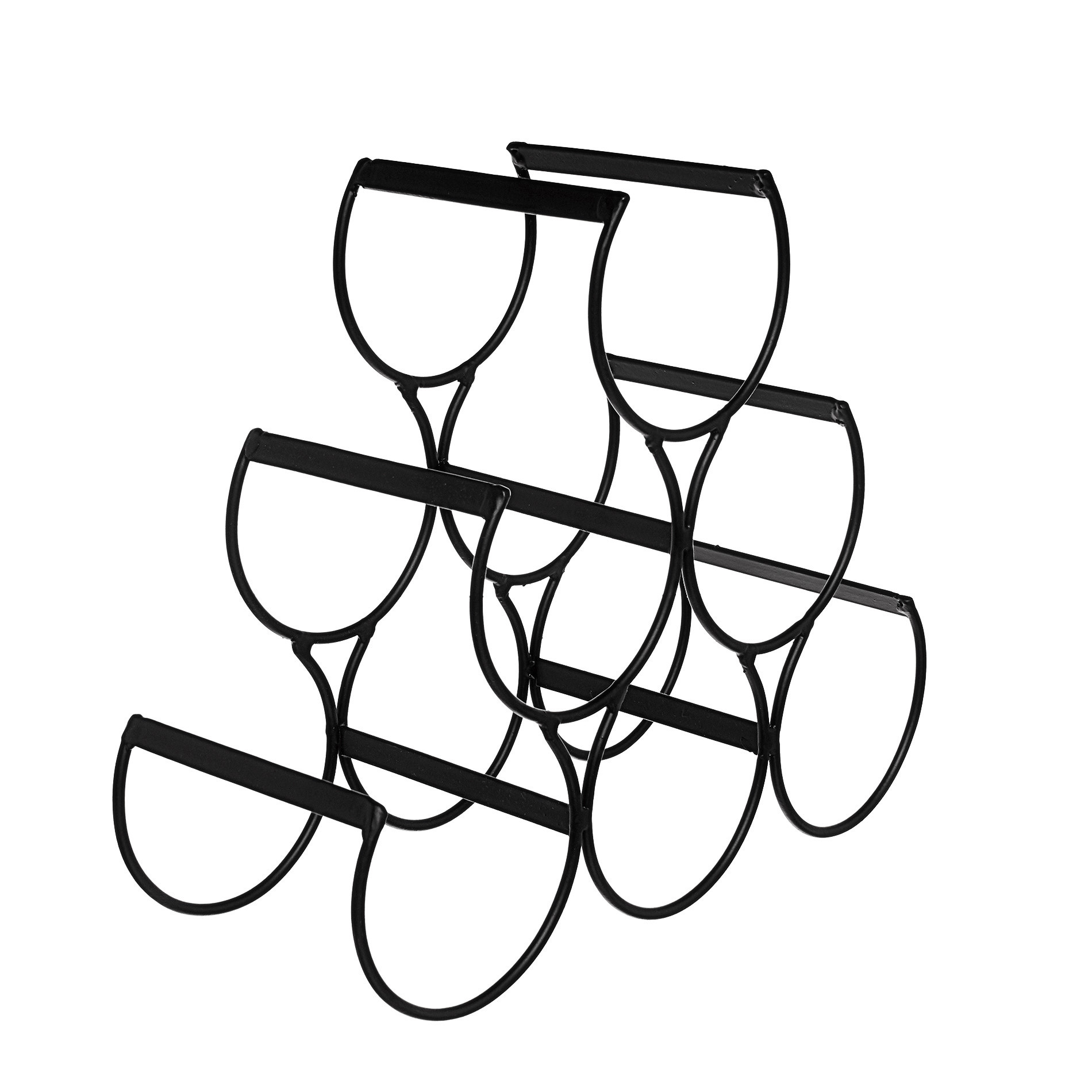 Pyramid wine rack in enamelled iron, Black, large image number 1