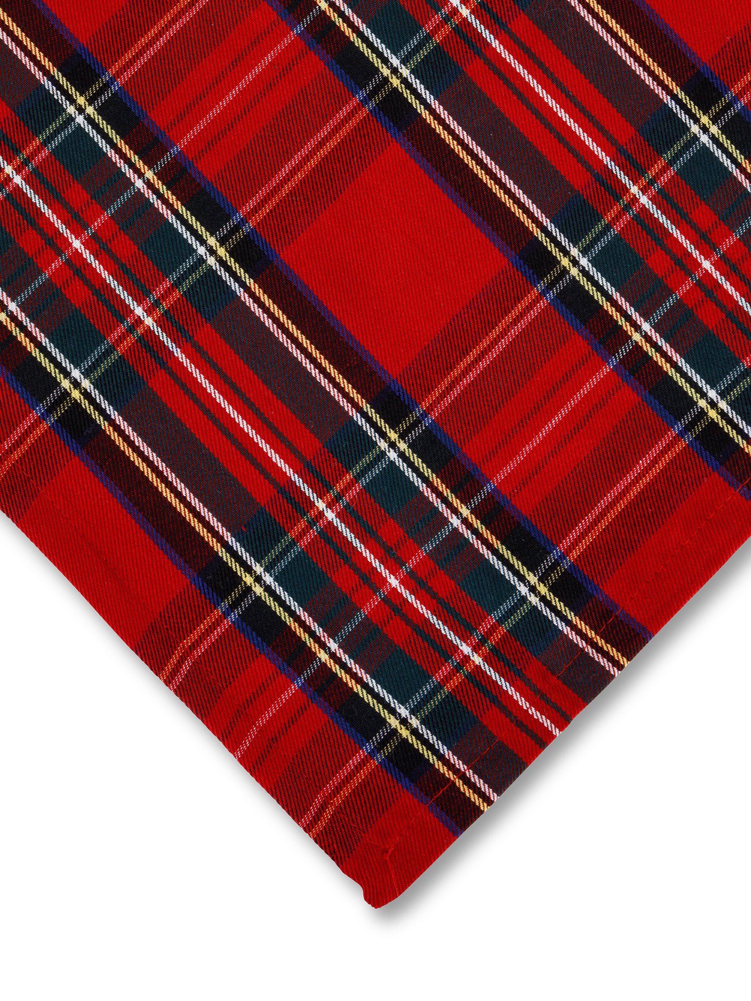 Tartan cotton twill centerpiece, Red, large image number 1