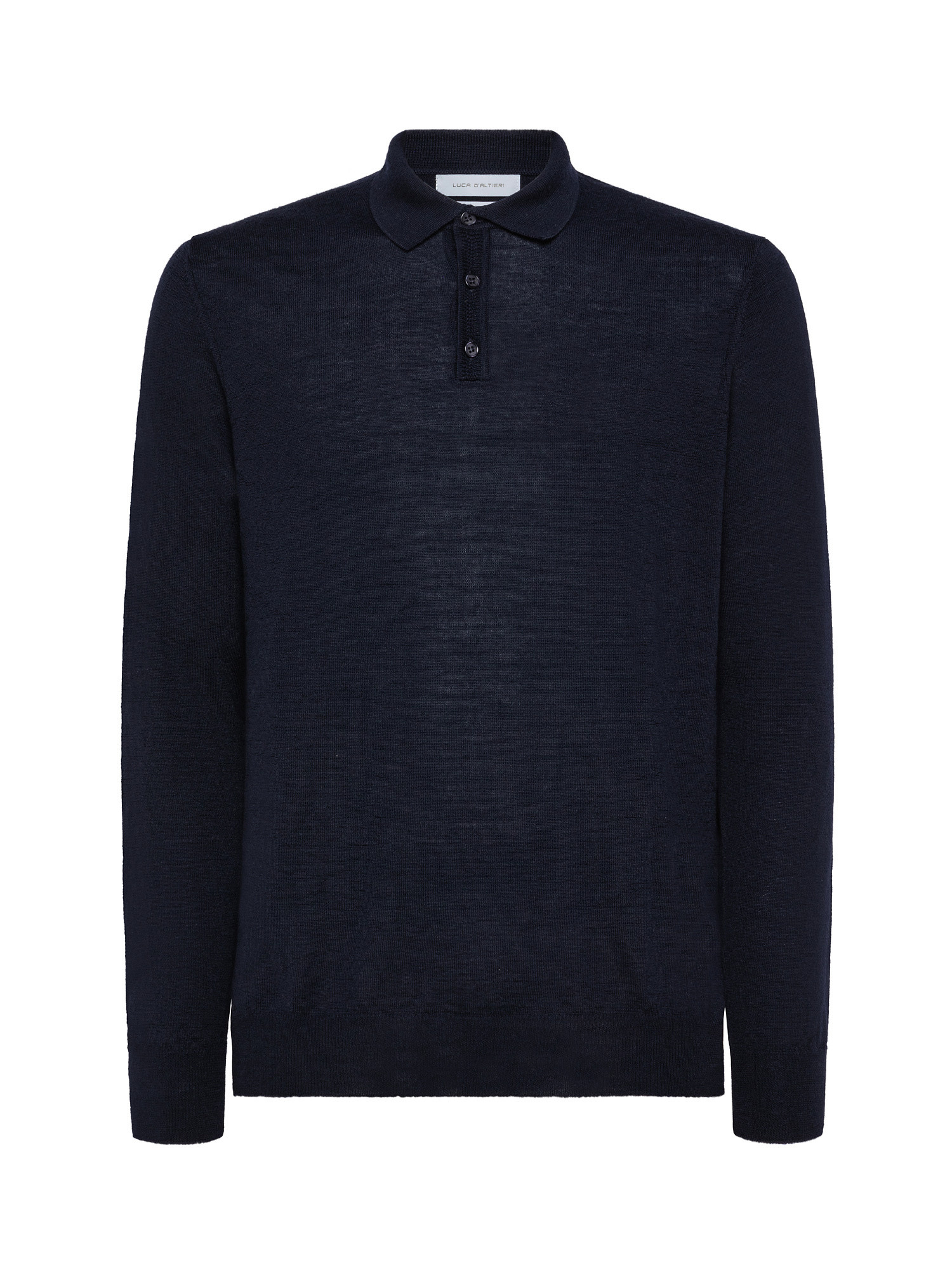 Merino wool polo shirt, Blue, large image number 0
