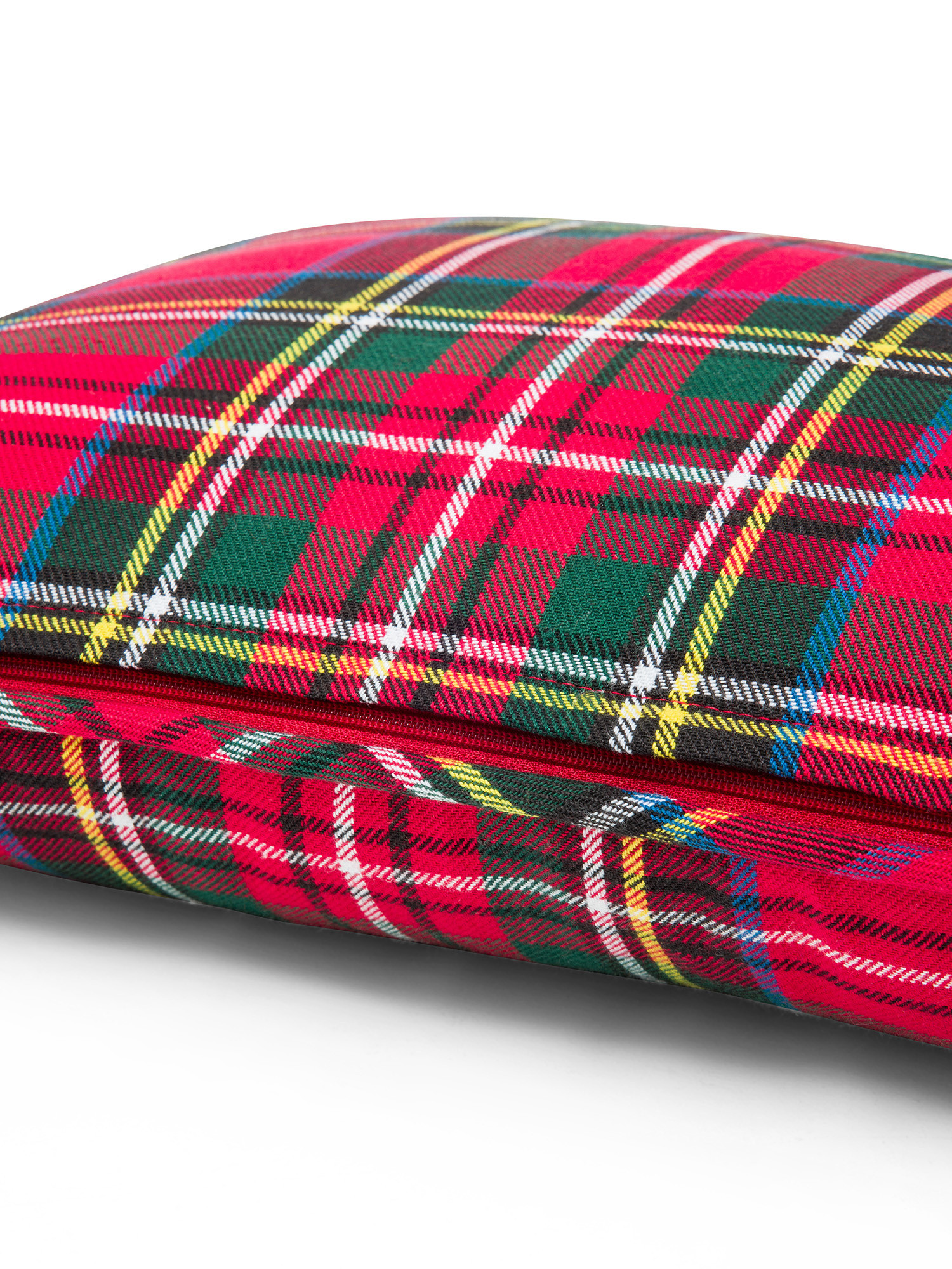 Cuscino in cotone motivo tartan 35x50cm, Rosso, large image number 1