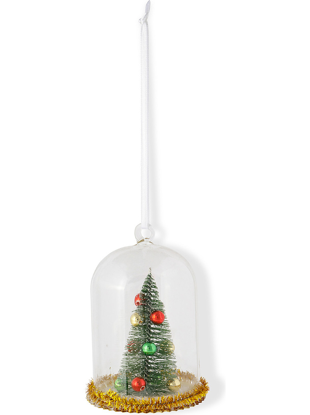 Addobbo albero in vetro decorato a mano