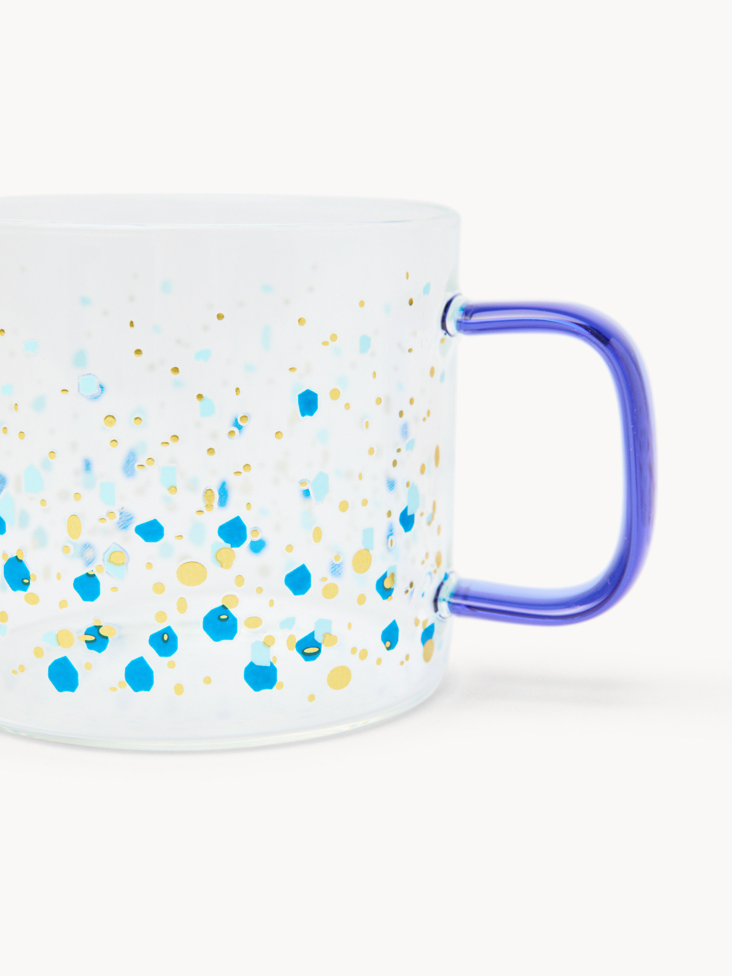 Tazze da tè in vetro borosilicato motivo dots, Trasparente, large image number 1