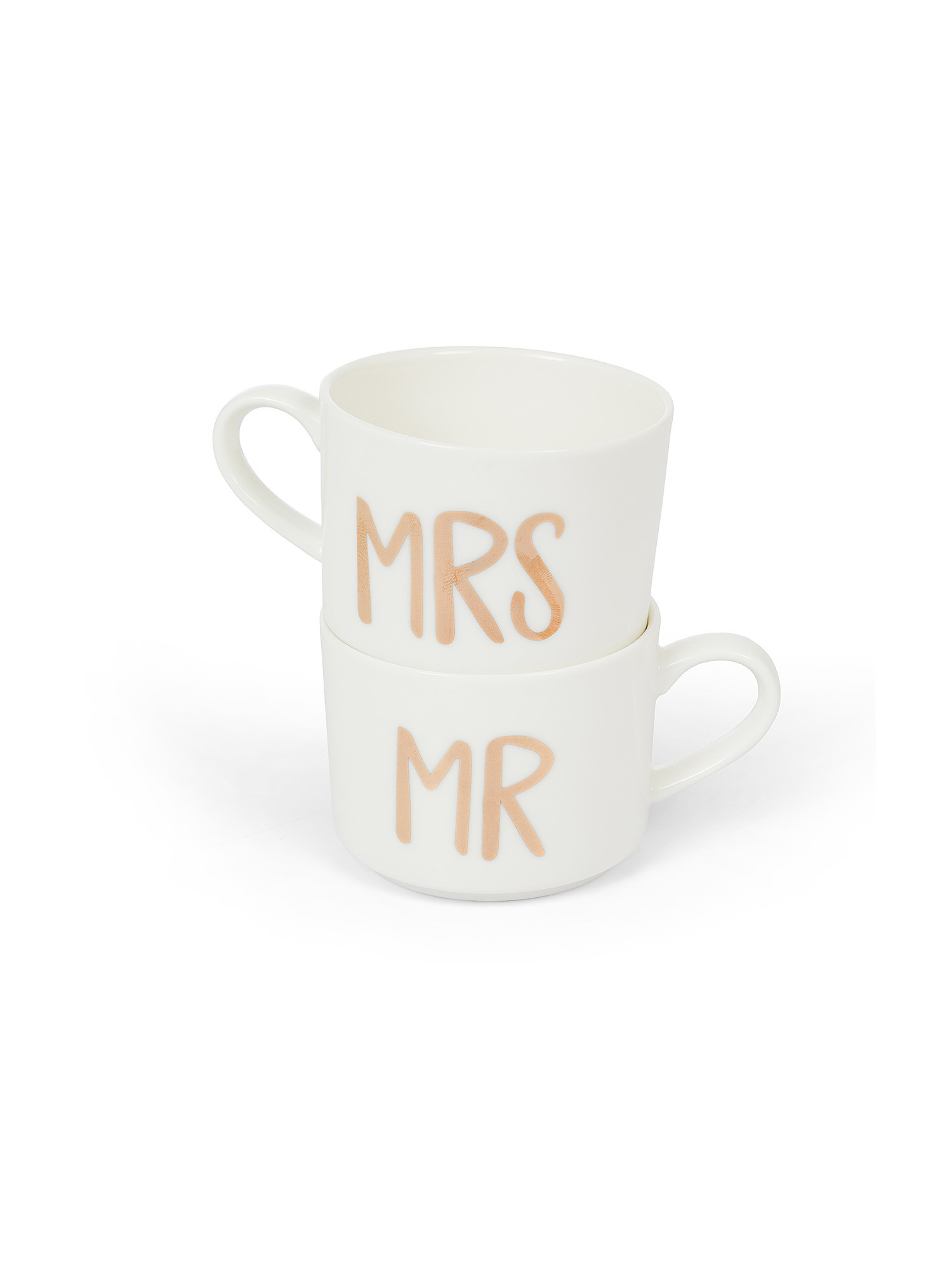 Set 2 mug new bone china Mr&Mrs, Bianco, large image number 1