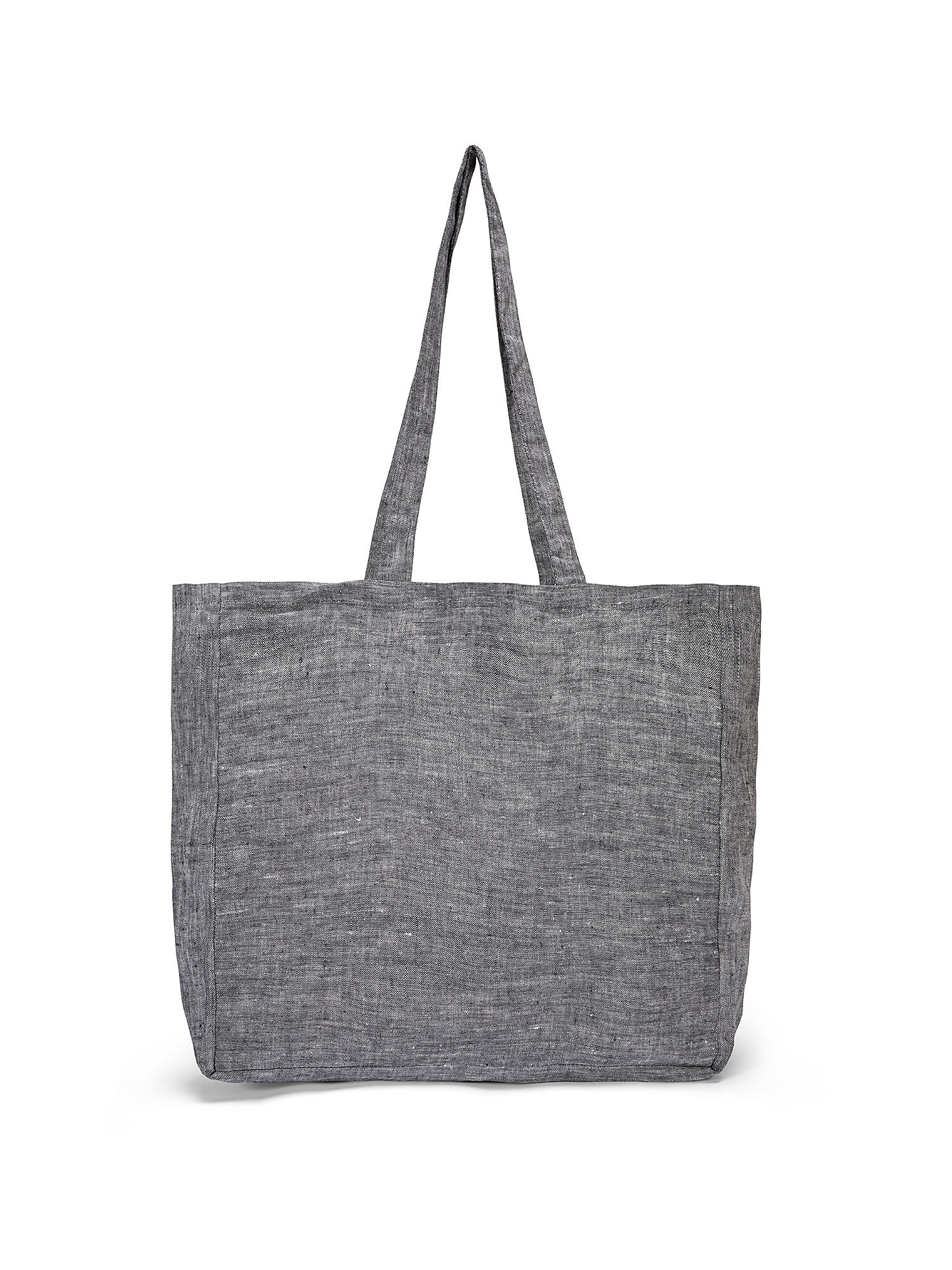 Solid color washed linen bag, Grey, large image number 0