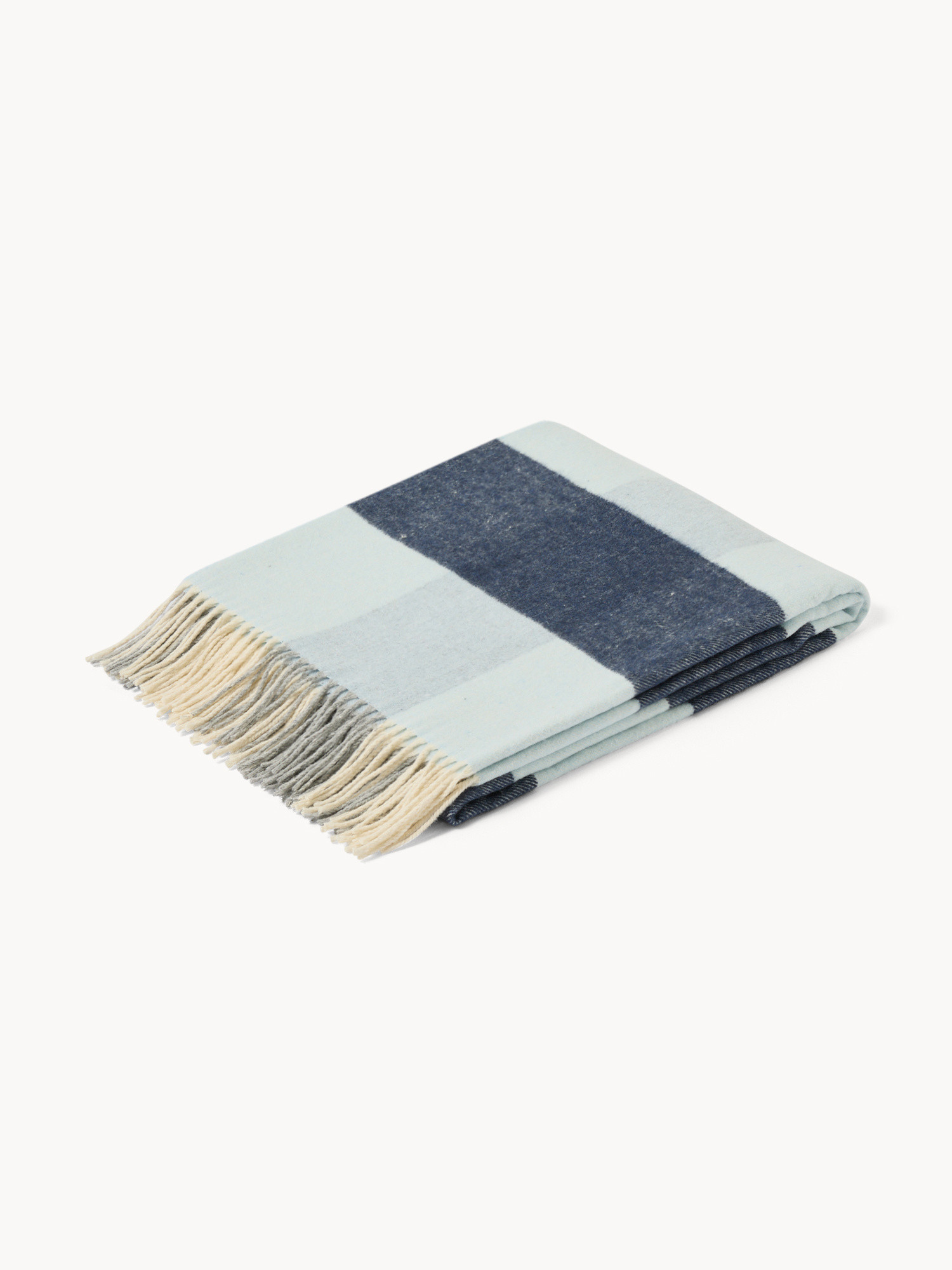 Made in Italy Checked Throw, Light Blue, large image number 0