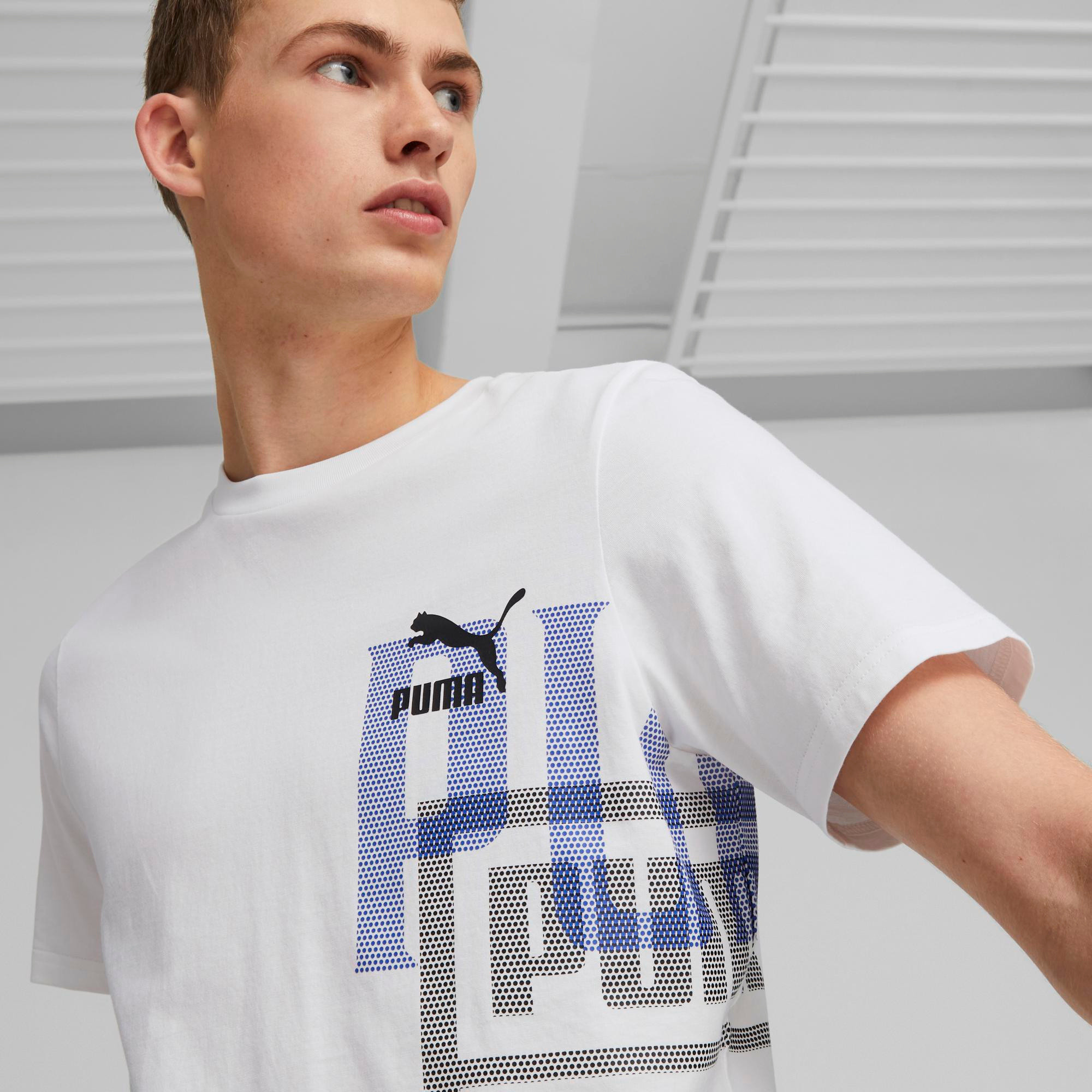 Puma - T-shirt in cotone con logo, Bianco, large image number 5