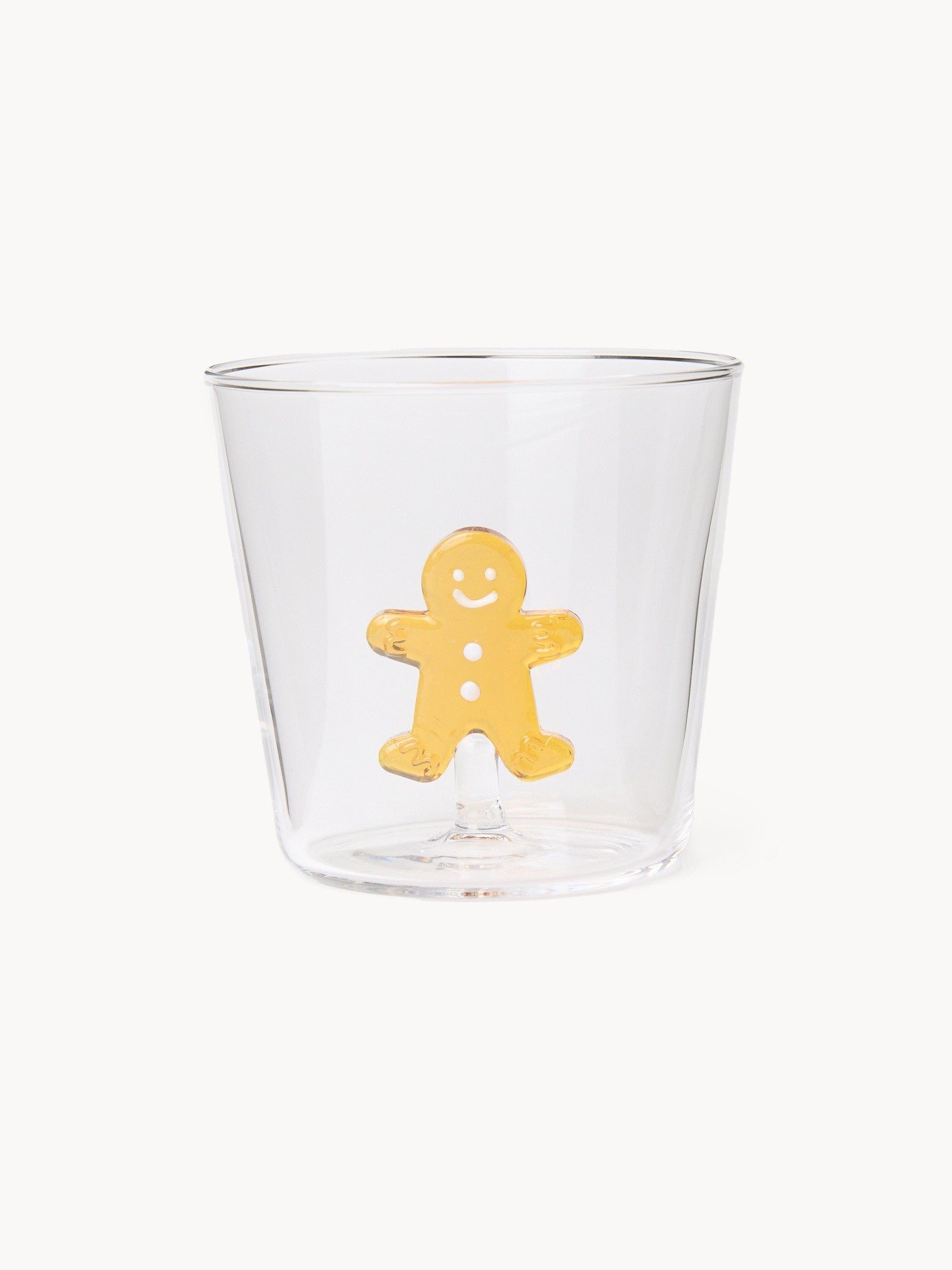 Bicchiere in vetro borosilicato dettaglio gingerbread, Trasparente, large image number 0