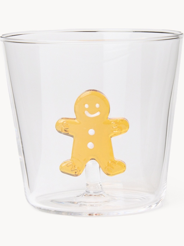 Bicchiere in vetro borosilicato dettaglio gingerbread