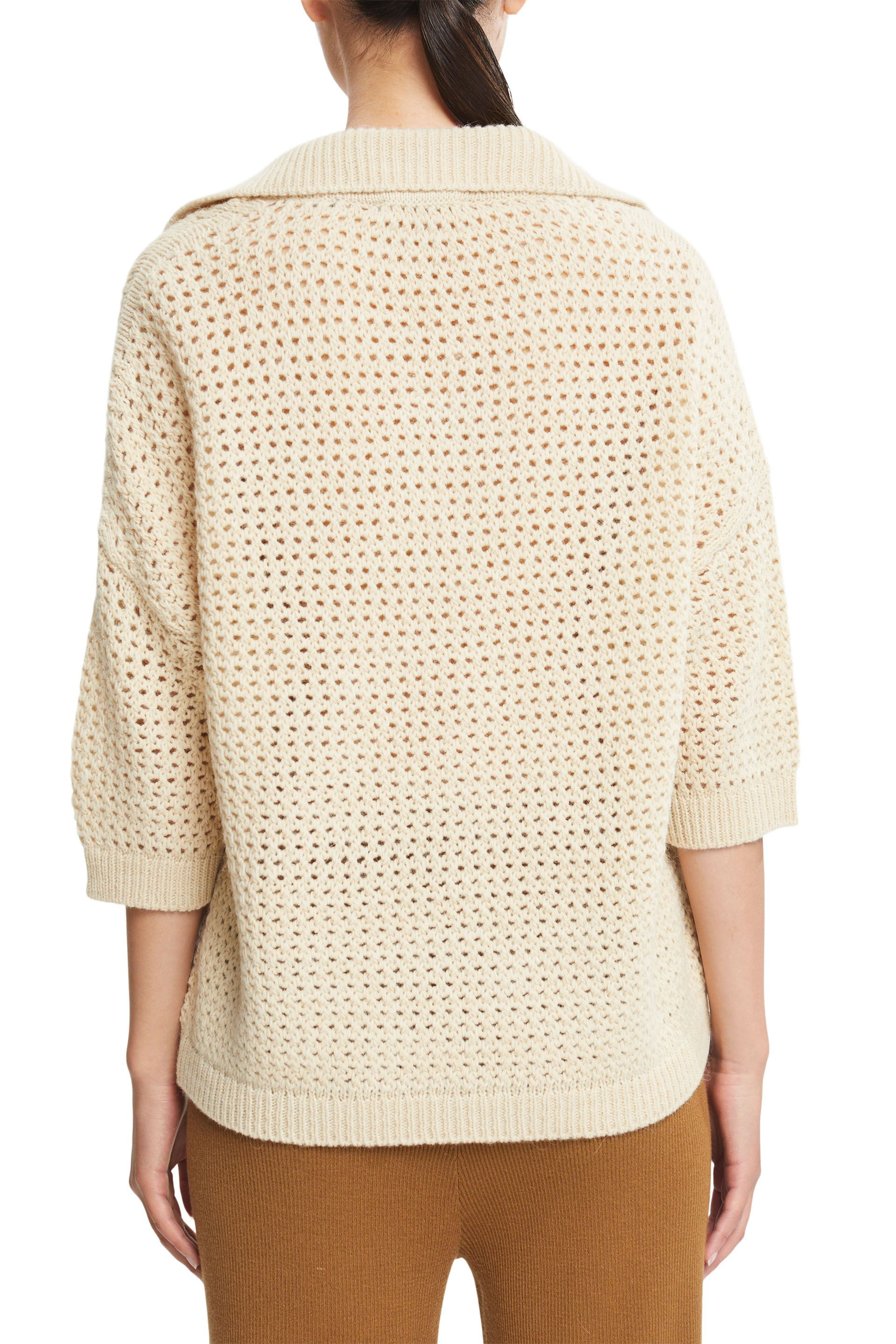 Pullover in structured mesh, Beige, large image number 2
