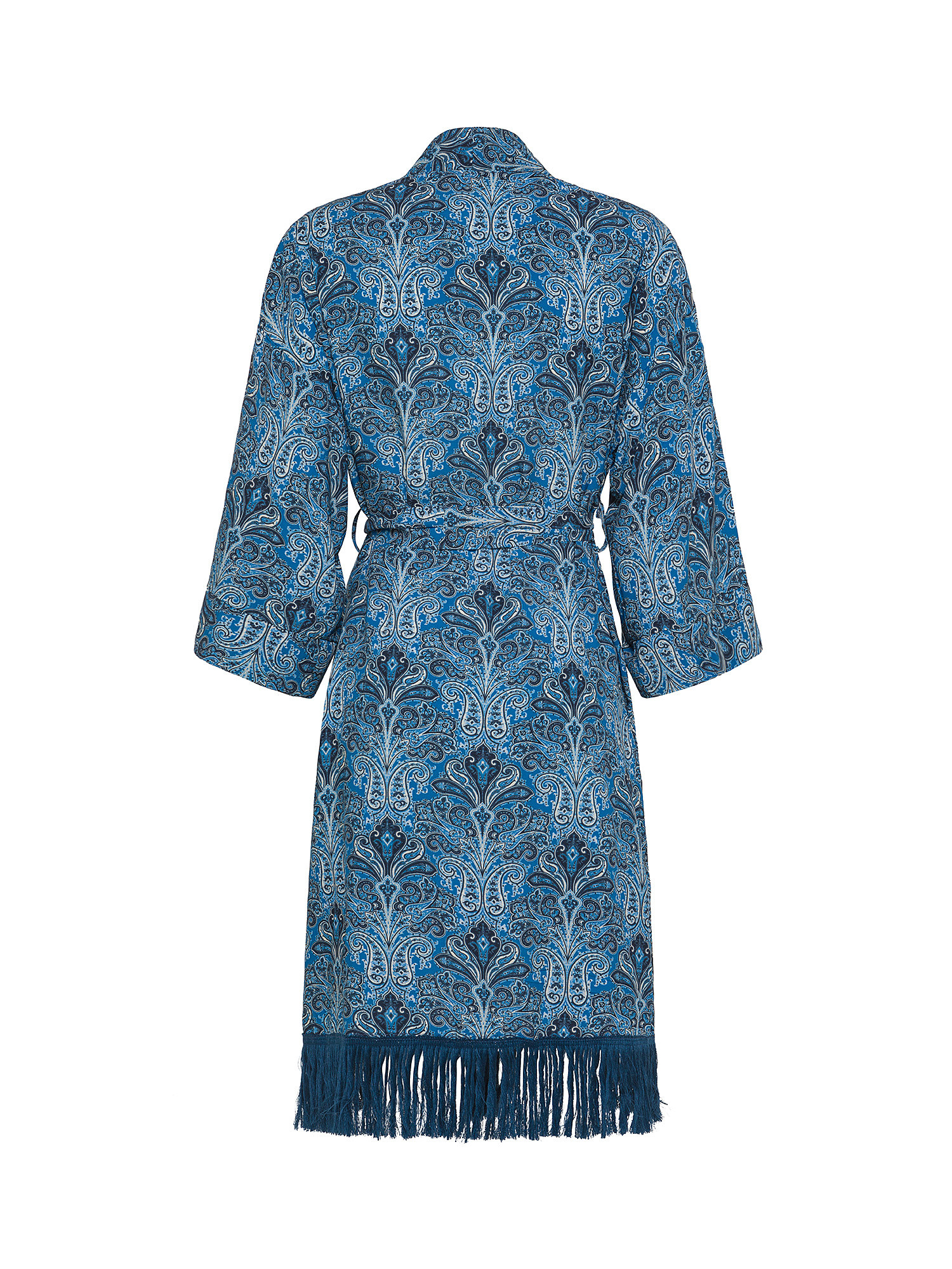 Kimono viscosa stampa paisley, Blu, large image number 1
