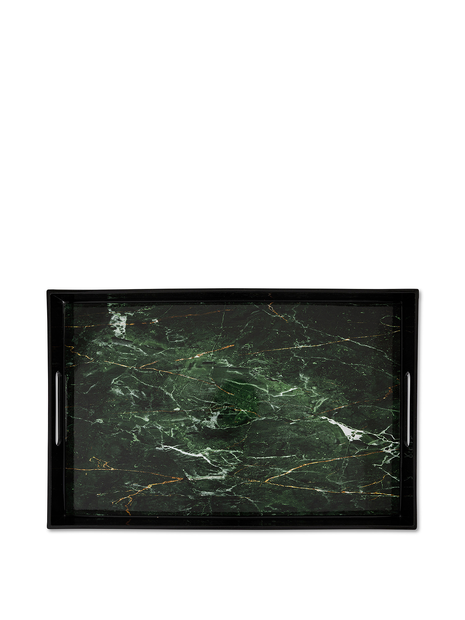 Vassoio plastica effetto marmo, Nero, large image number 1