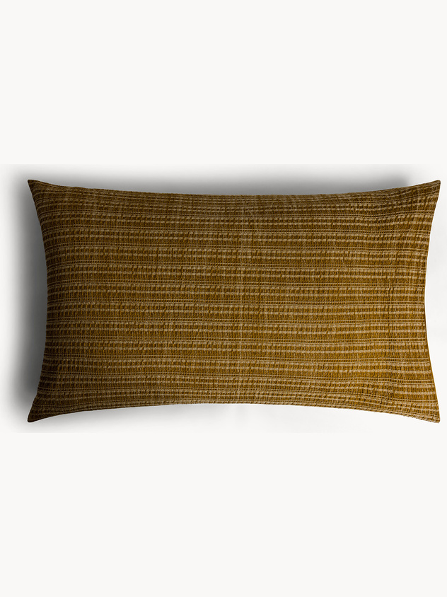 Federa in puro cotone lavato con lavorazione waffle