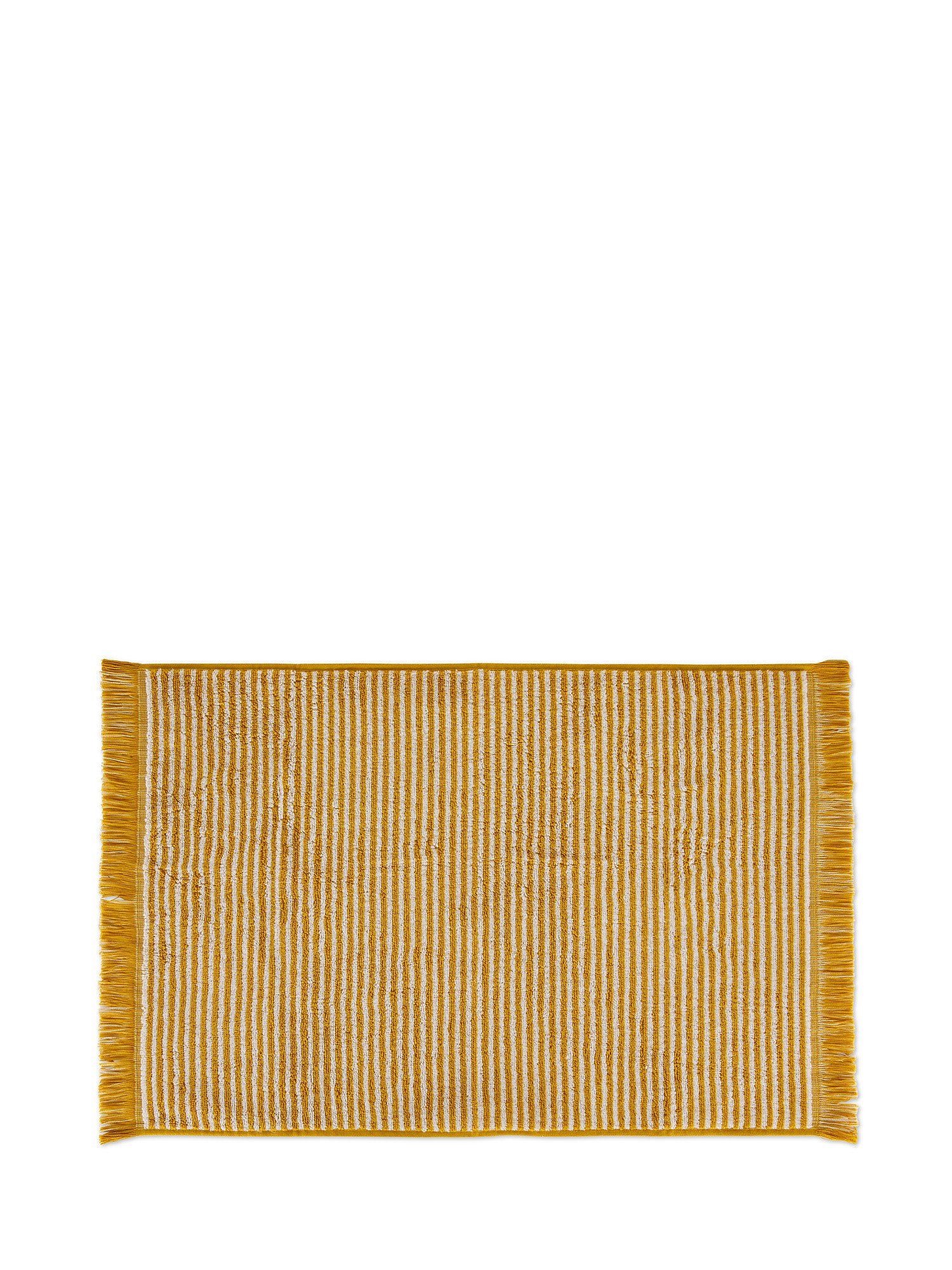 Asciugamano spugna di cotone a righe, Giallo scuro, large image number 1