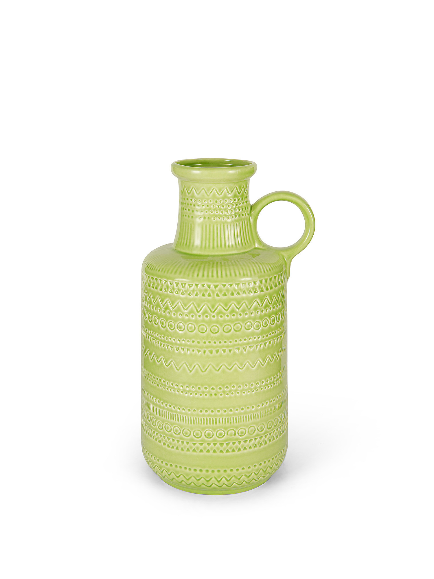 Portuguese handcrafted ceramic vase, Green, large image number 0