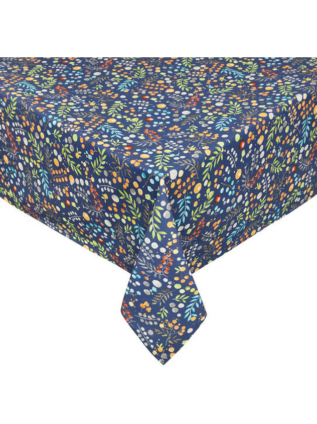 Cotton twill tablecloth with flowers print