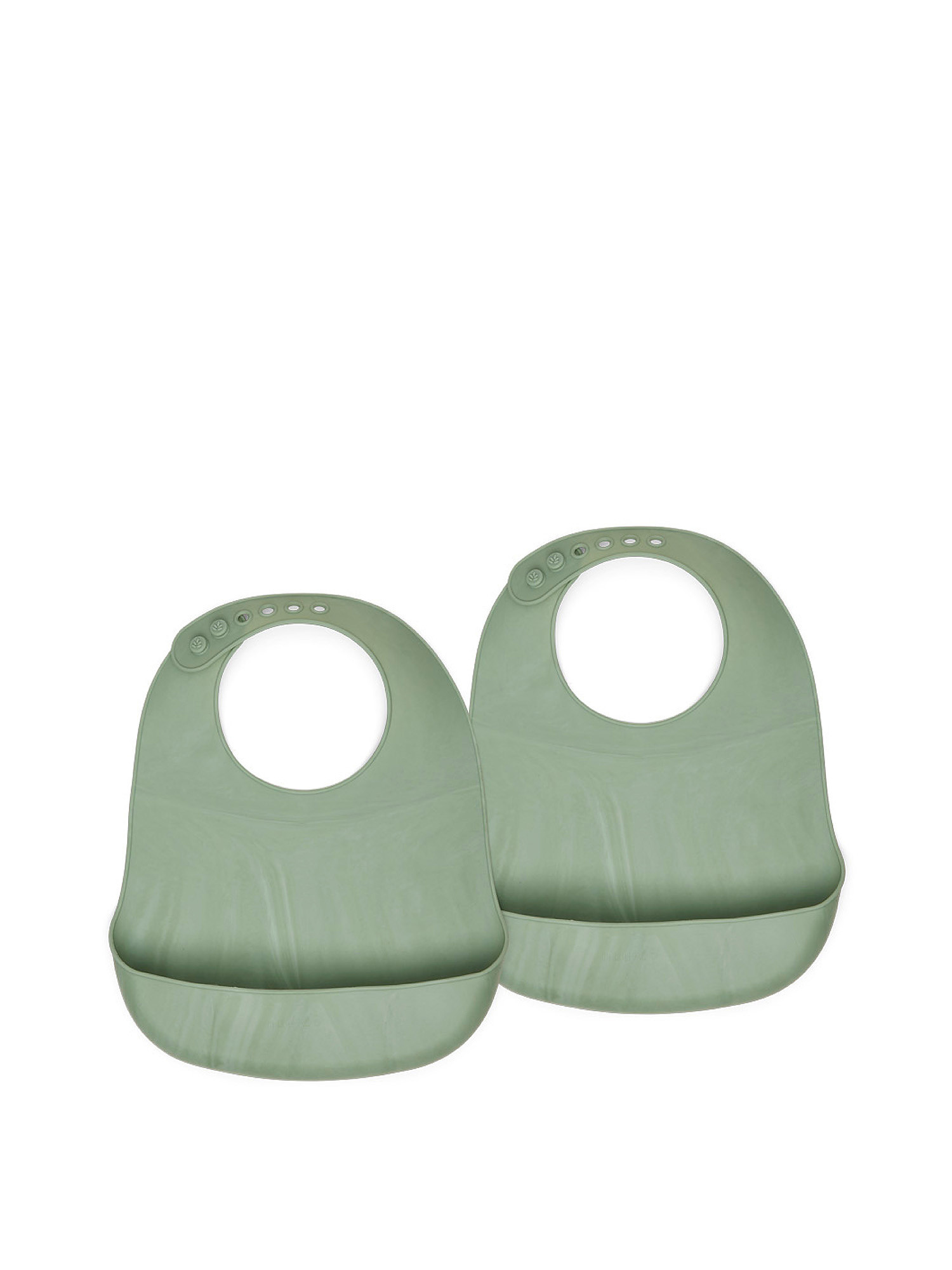 Set 2 bavaglini con tasca in silicone, Verde chiaro, large image number 0