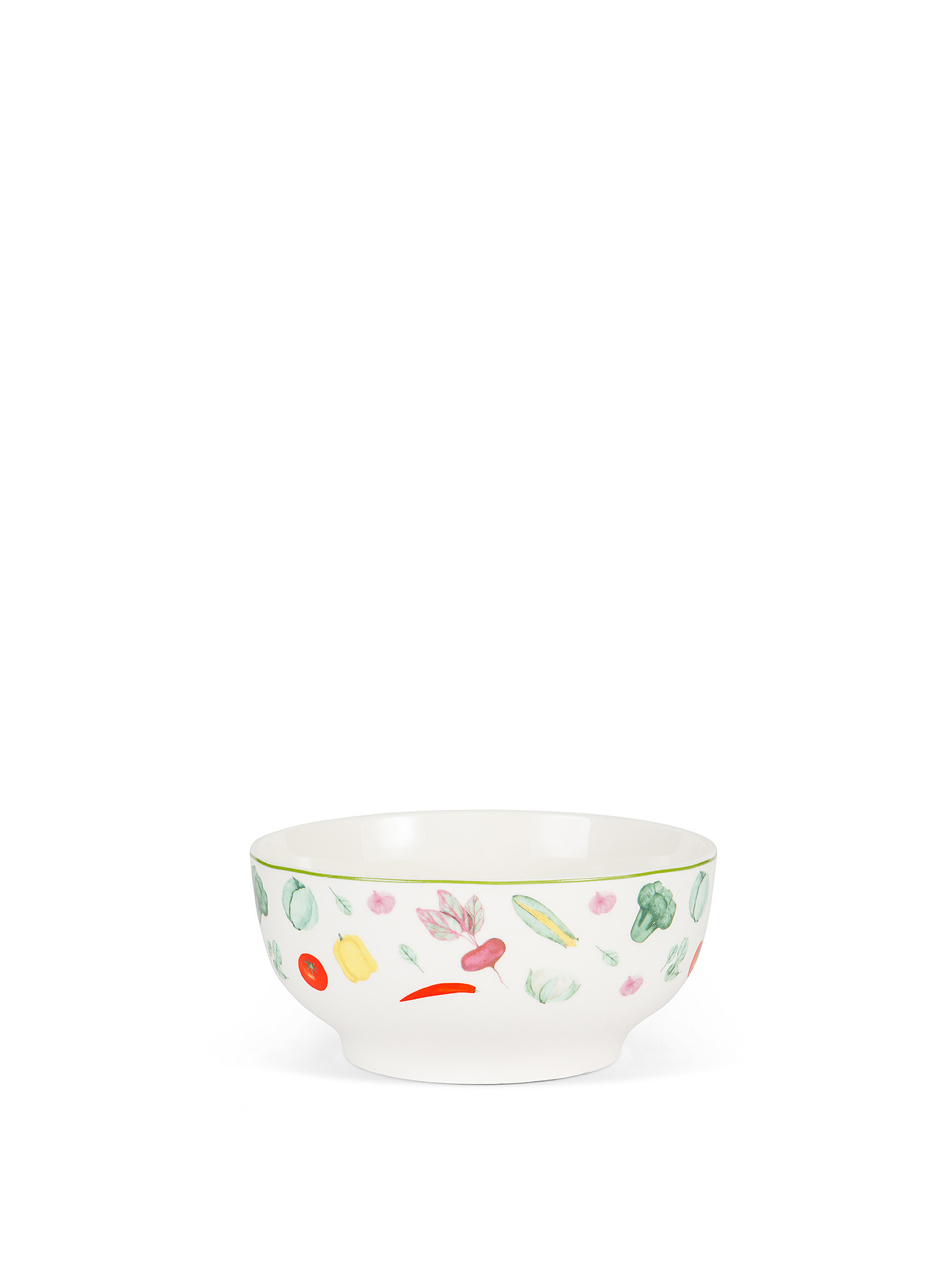 Small bowl in new bone china with vegetable motif, White, large image number 0