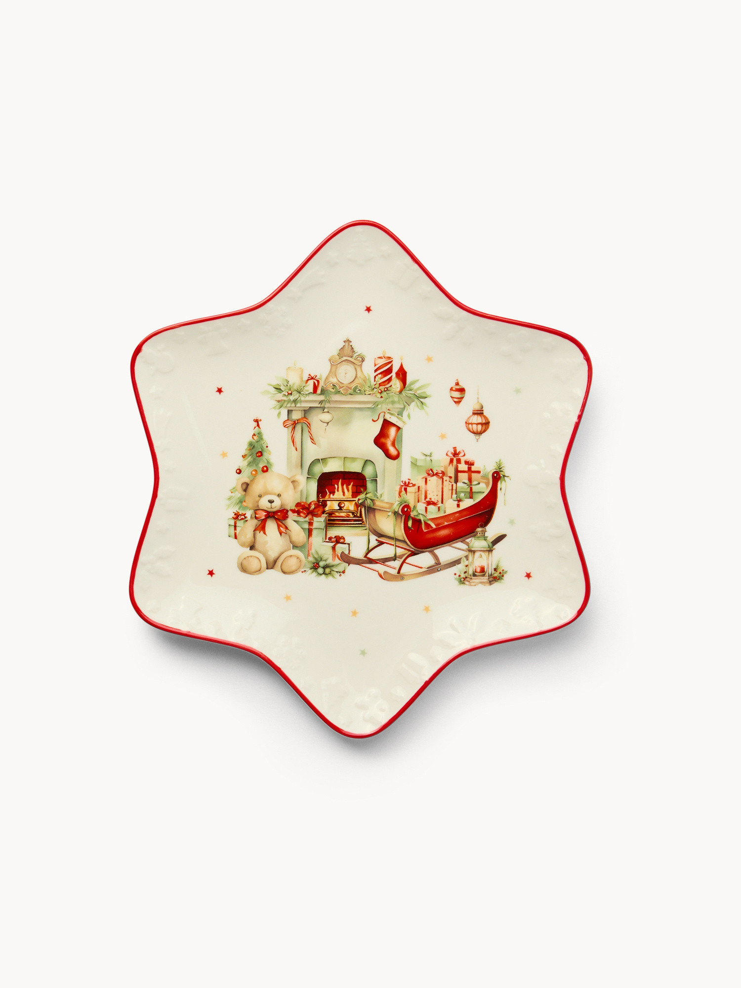 Piattino stella in porcellana Natale vintage, Bianco, large image number 0