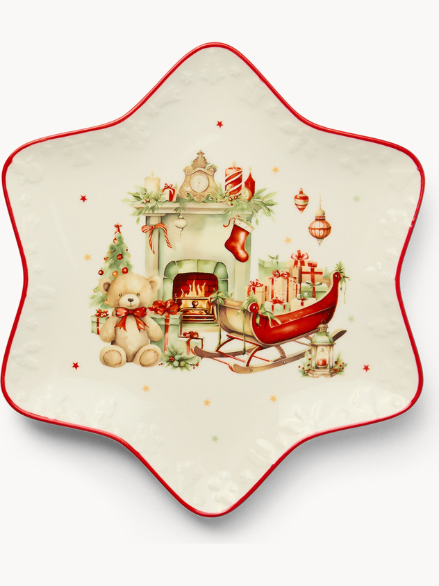 Vintage Christmas porcelain star-shaped saucer
