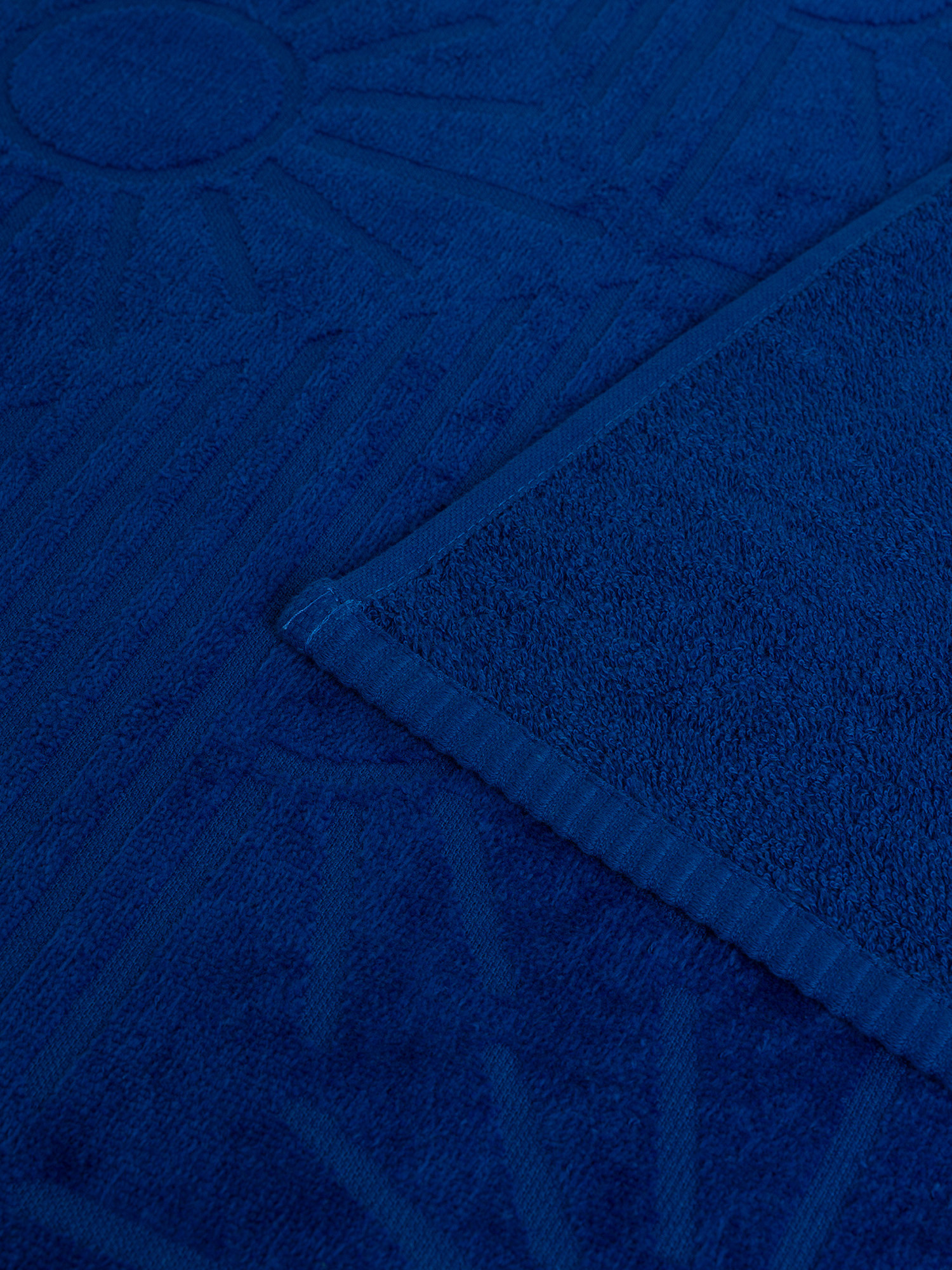 Telo mare in cotone tinta unita, Blu, large image number 1