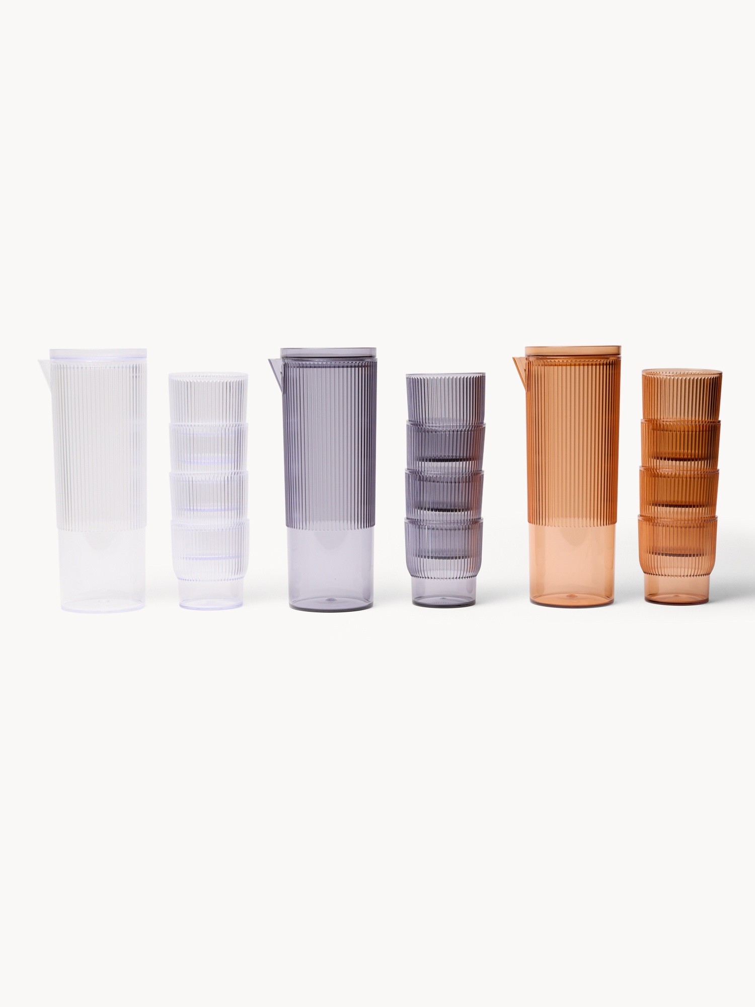 Set of 4 Plastic Carafes and Tumblers - Introductory Price, Orange Amber, large image number 0