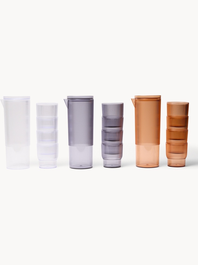 Set of 4 Plastic Carafes and Tumblers - Introductory Price