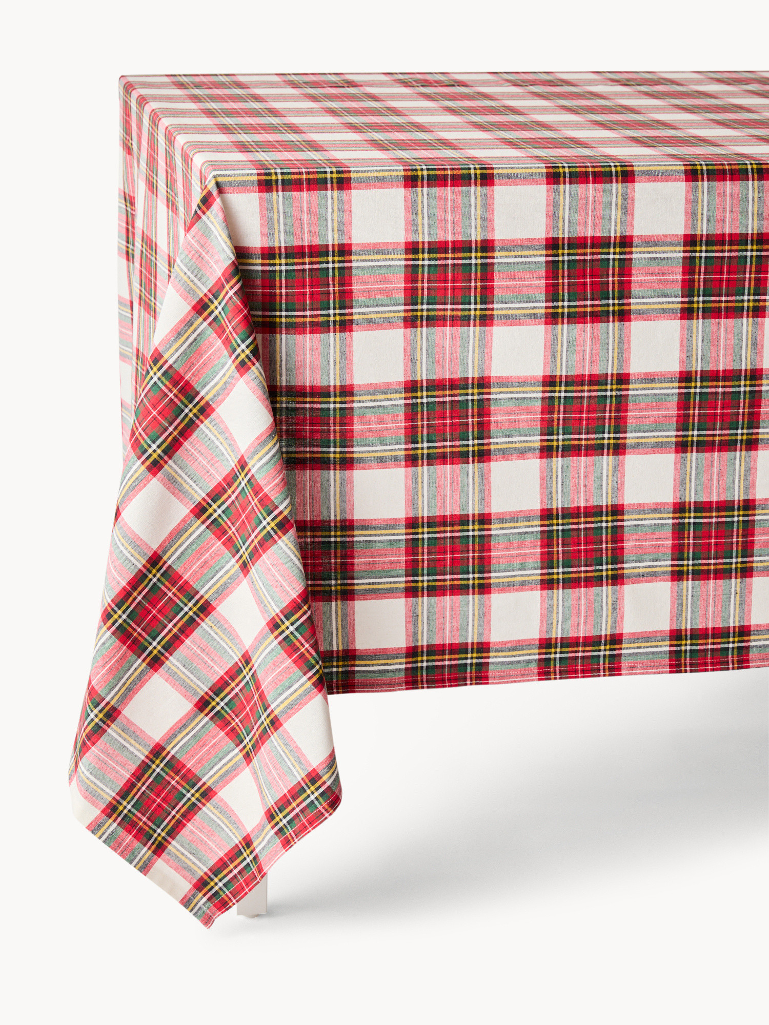 Tartan tablecloth in pure yarn-dyed cotton, Multicolor, large image number 0