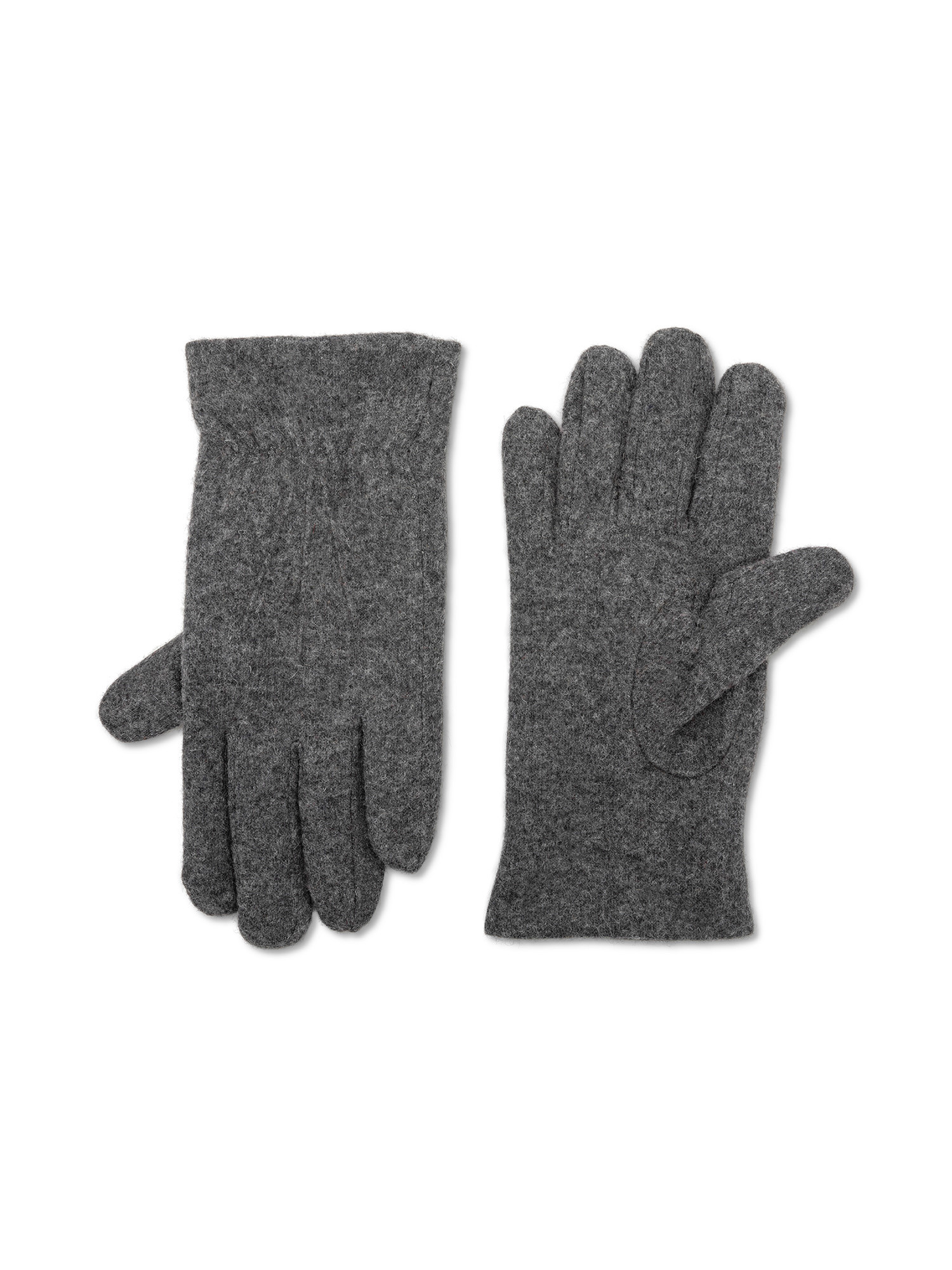 Luca D'Altieri - Wool blend cloth gloves, Grey, large image number 0
